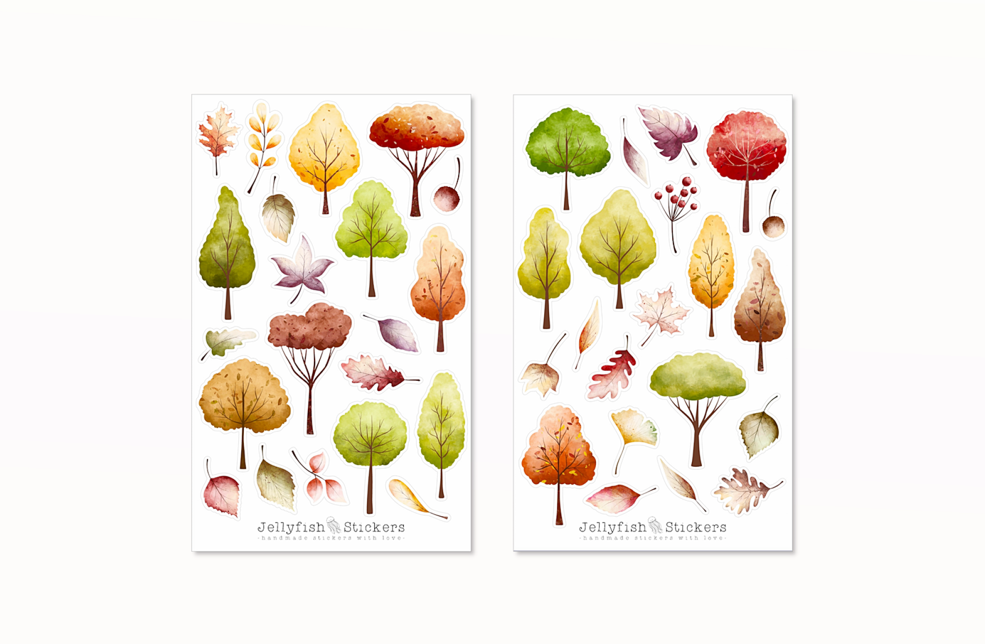 Herbst Bäume Sticker Set