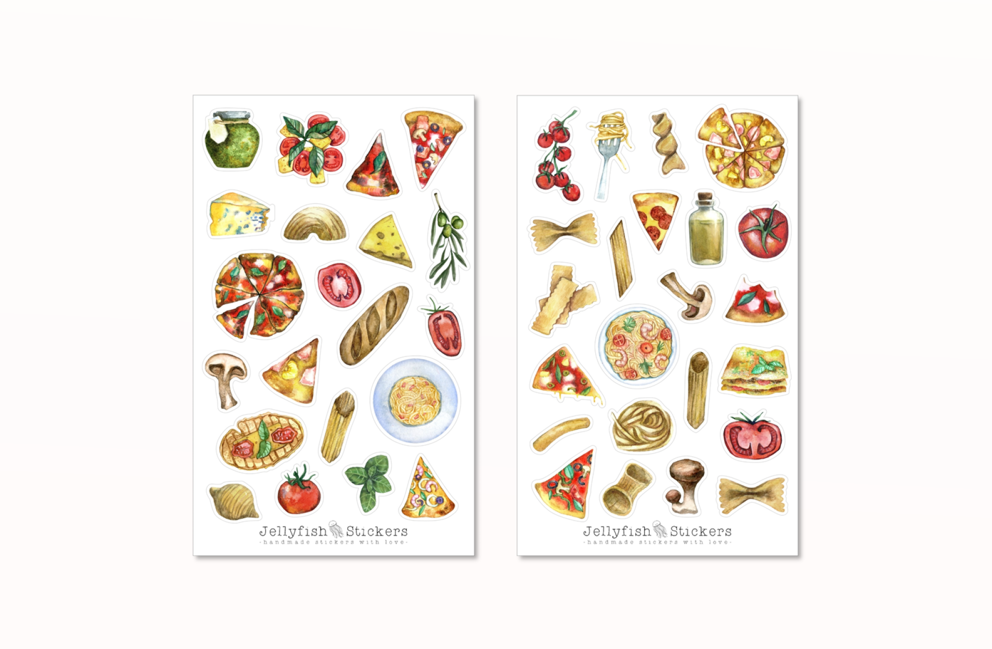 Pizza und Pasta Sticker Set