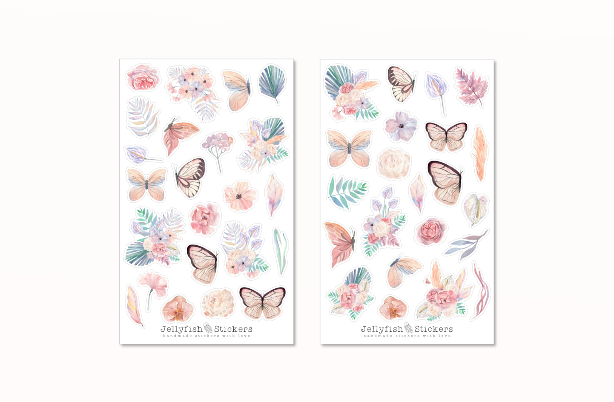 Schmetterlinge Rosa Sticker Set