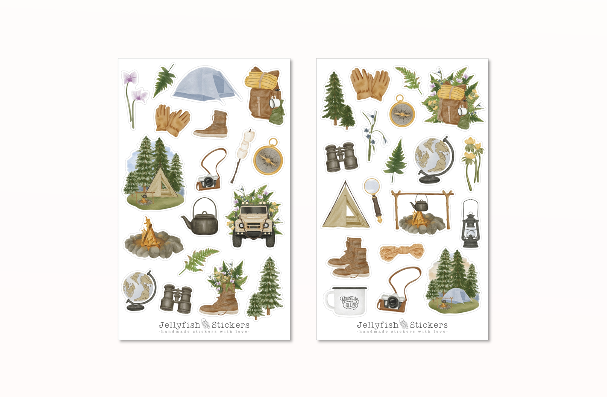 Camping Sticker Set