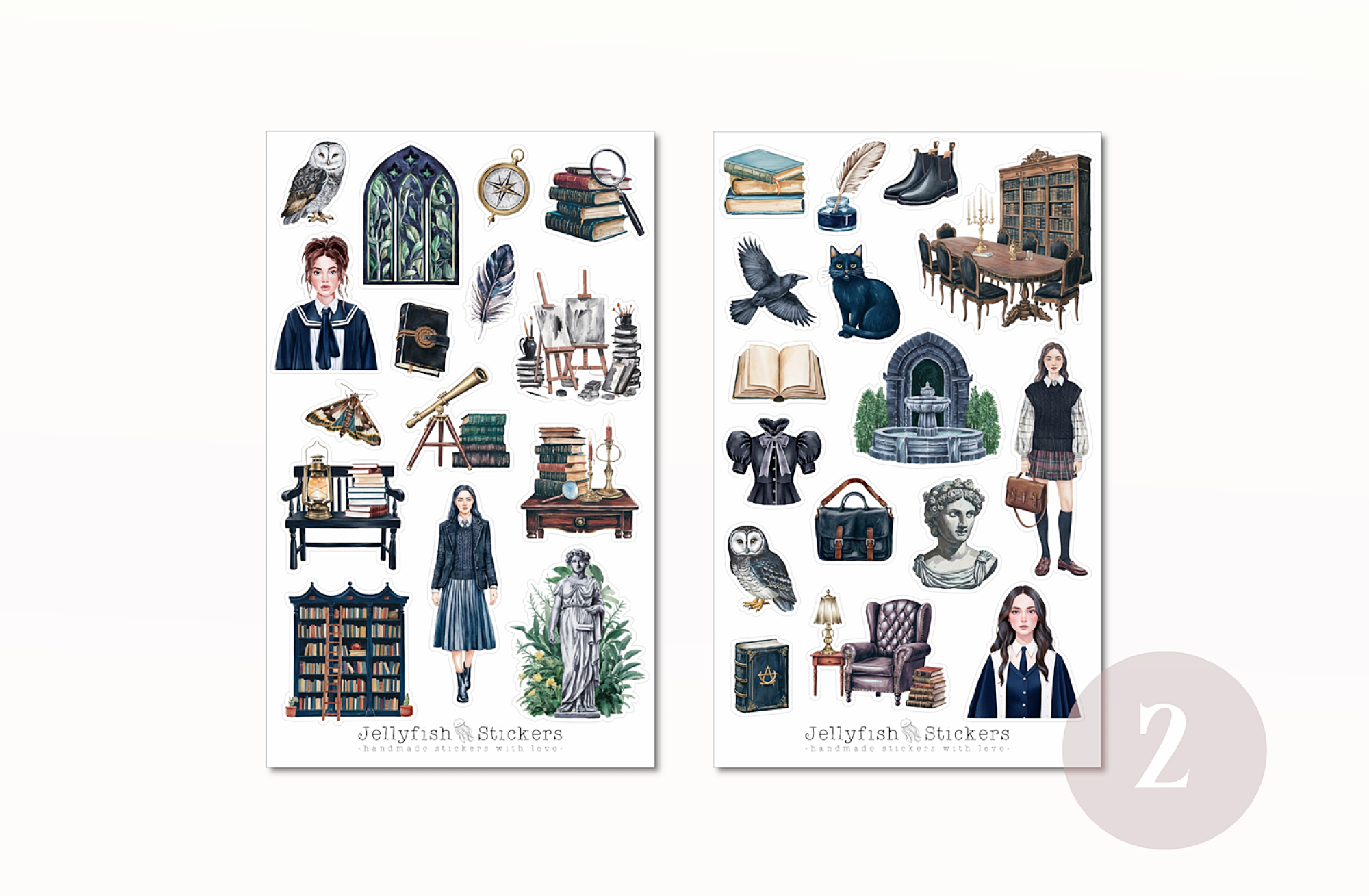 Dark Academia Sticker Set