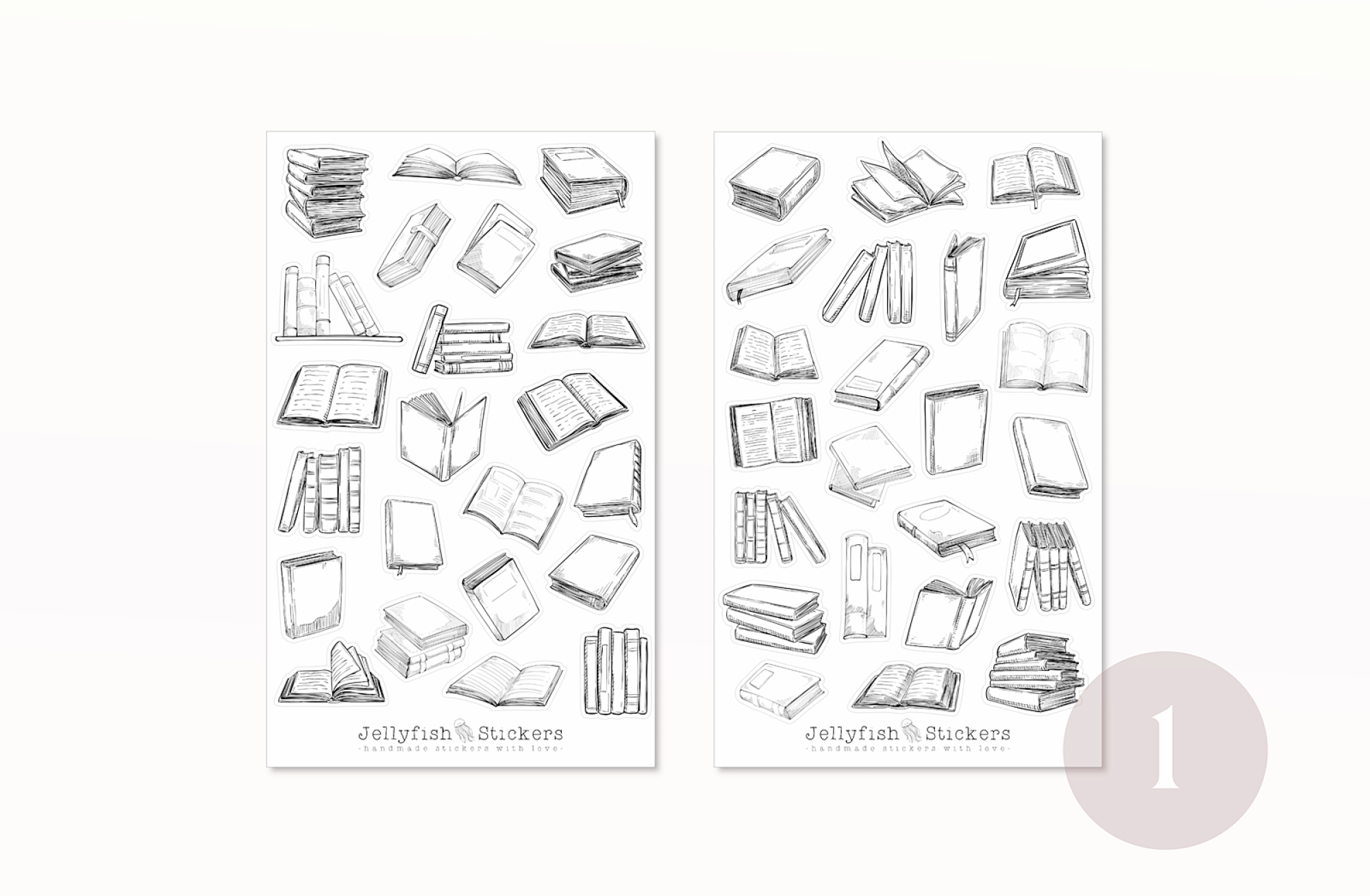 Bücher Sticker Set