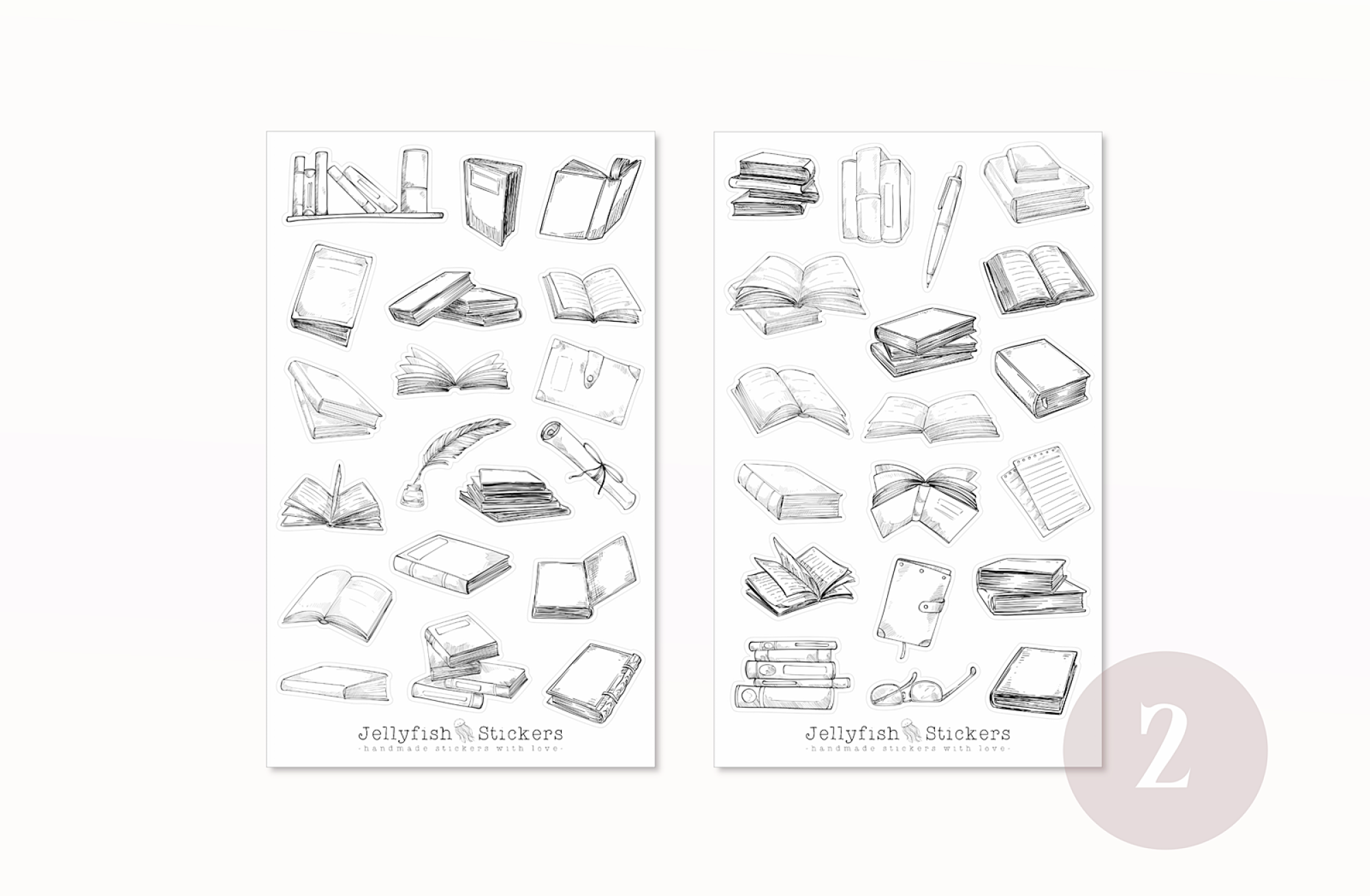 Bücher Sticker Set