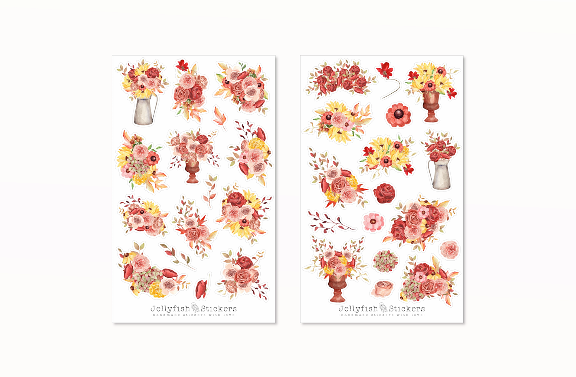 Herbst Blumen Sticker Set