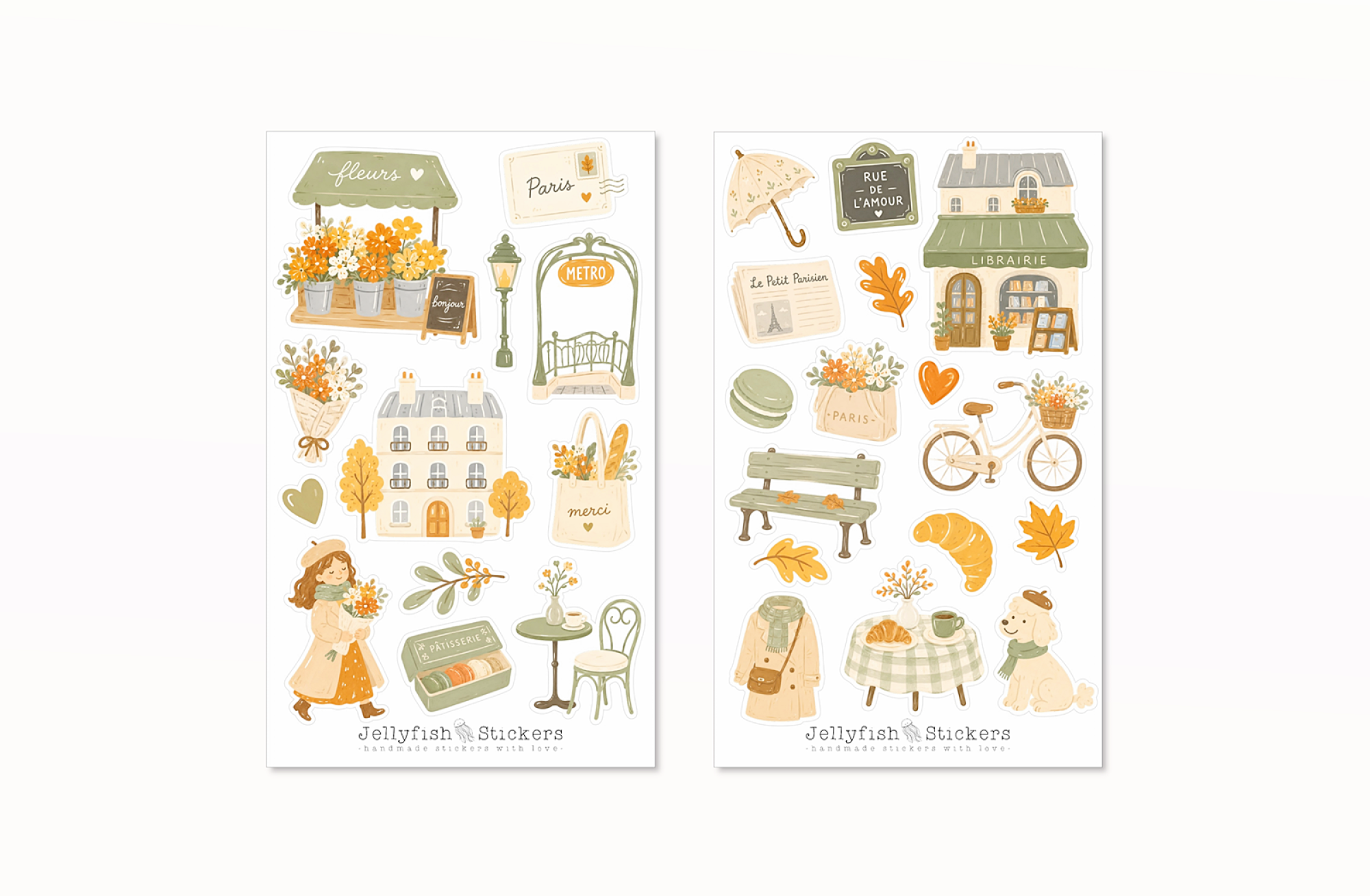 Paris Herbst Sticker Set