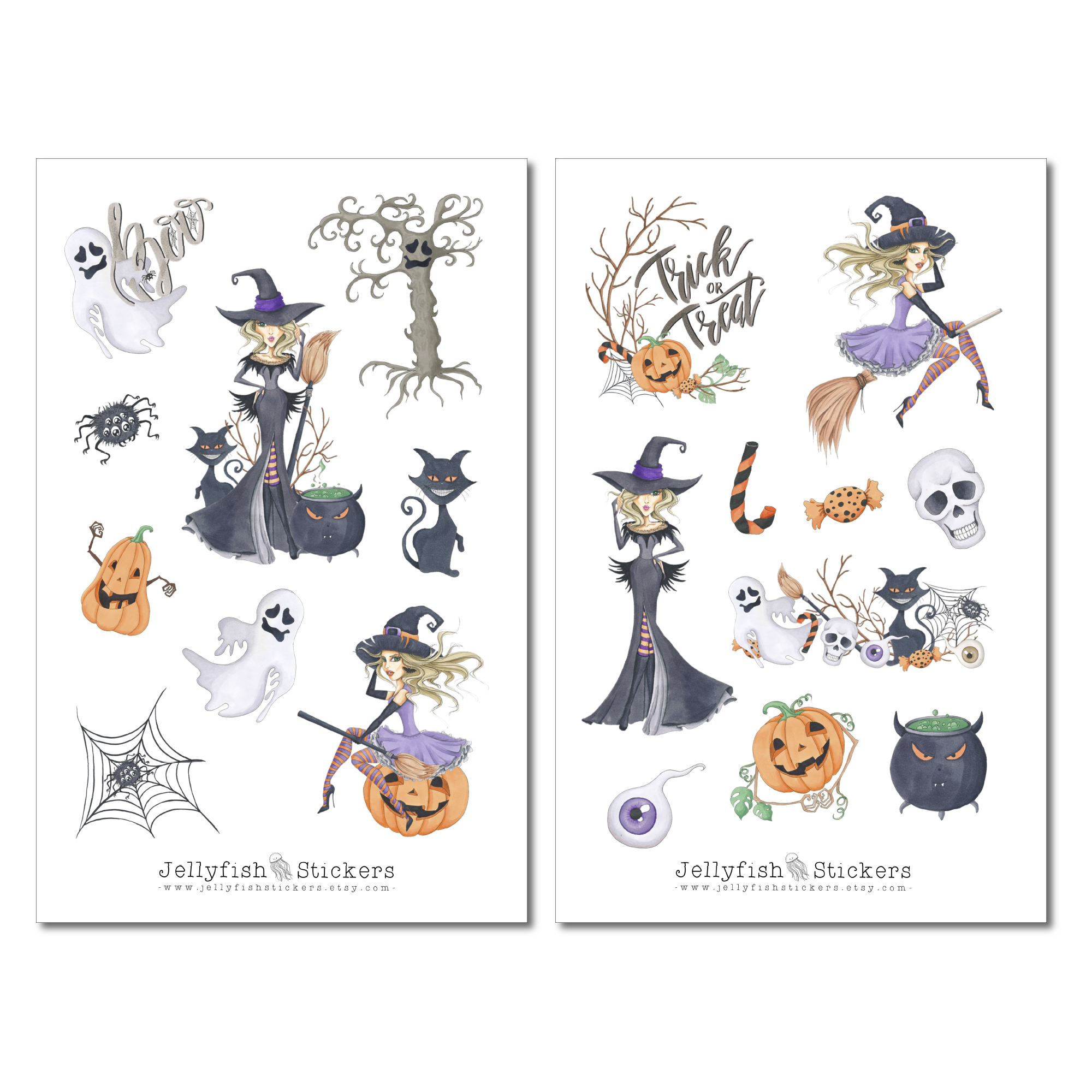 Halloween Witch Sticker Set