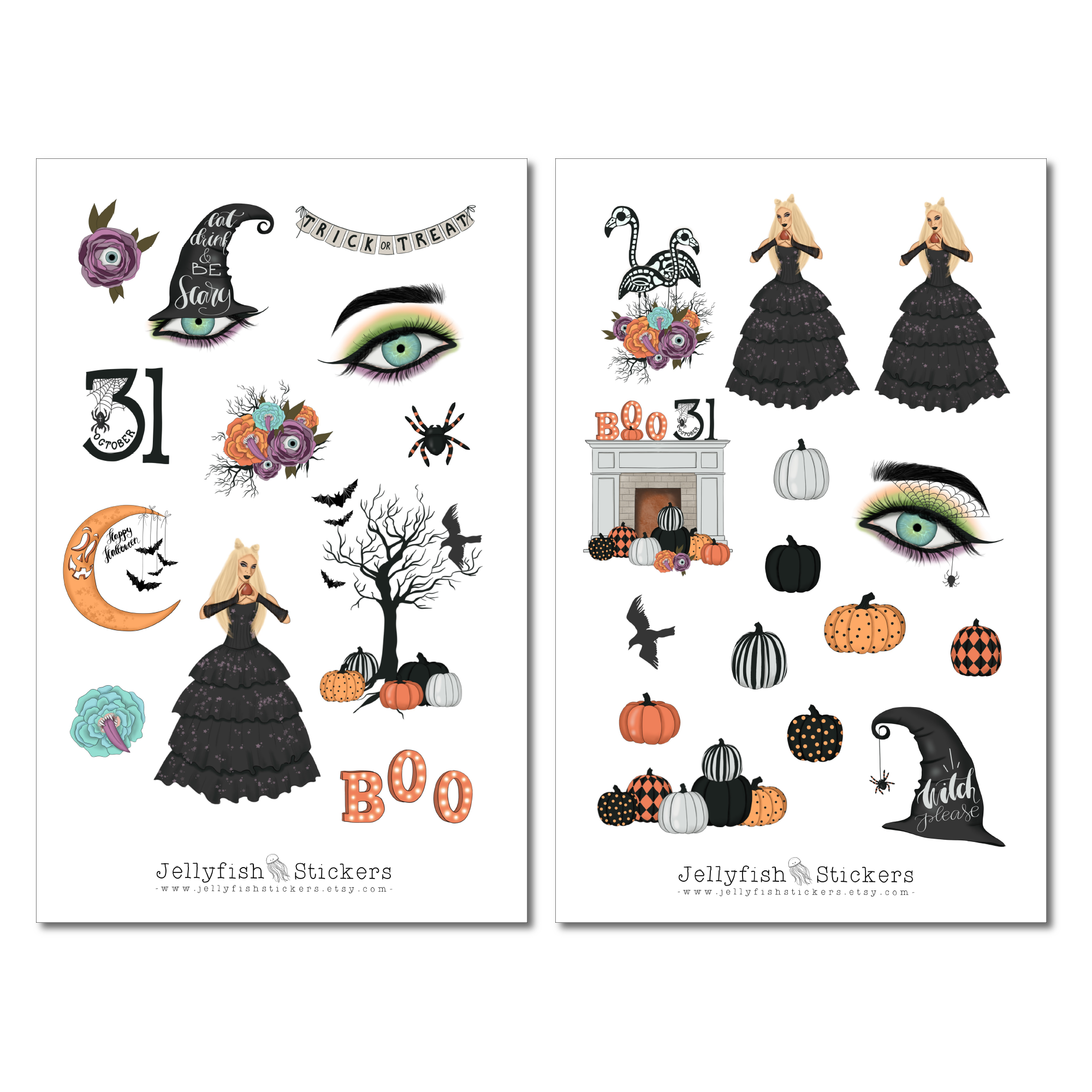 Girls Witch Sticker Set