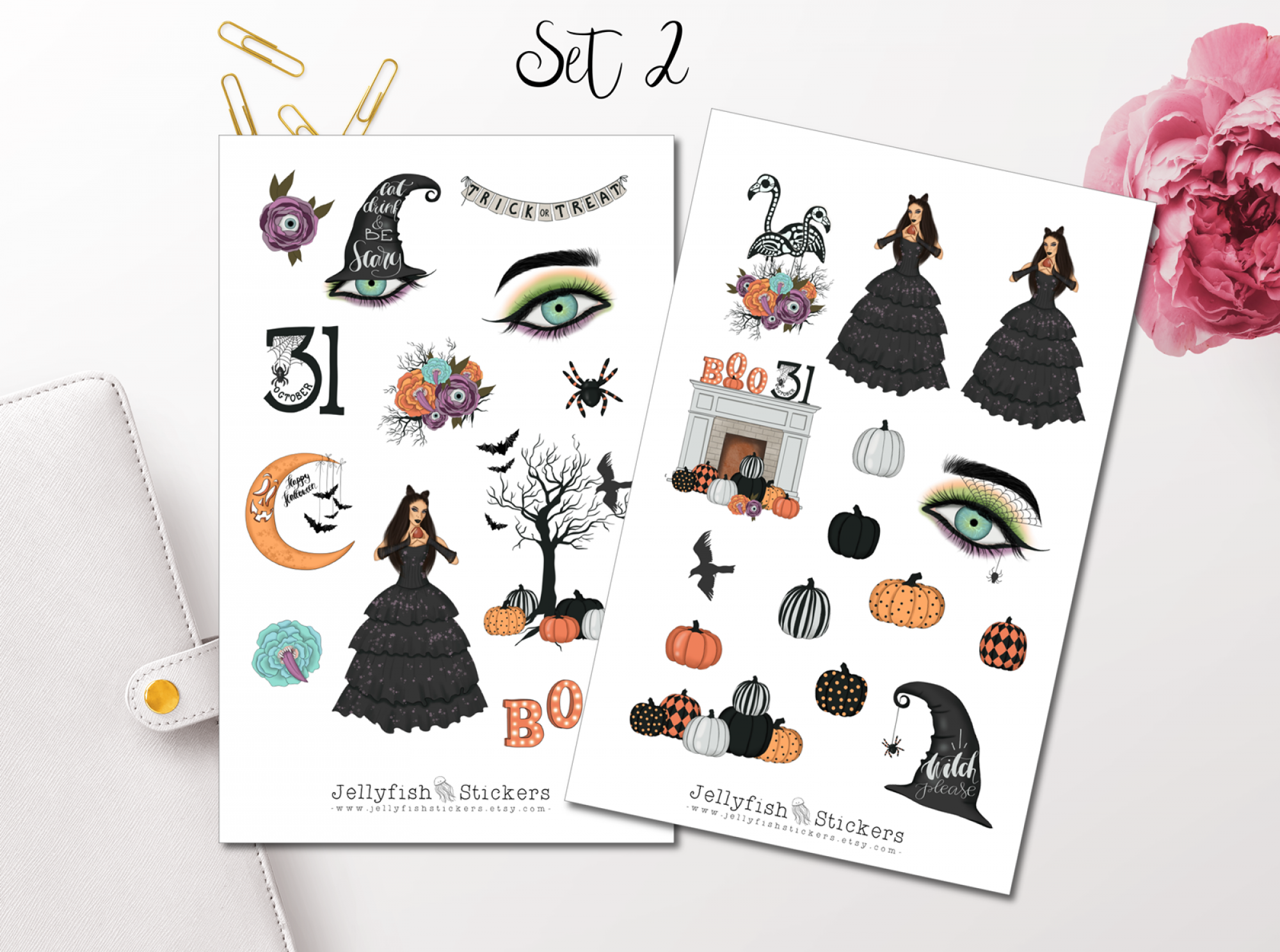 Girls Witch Sticker Set