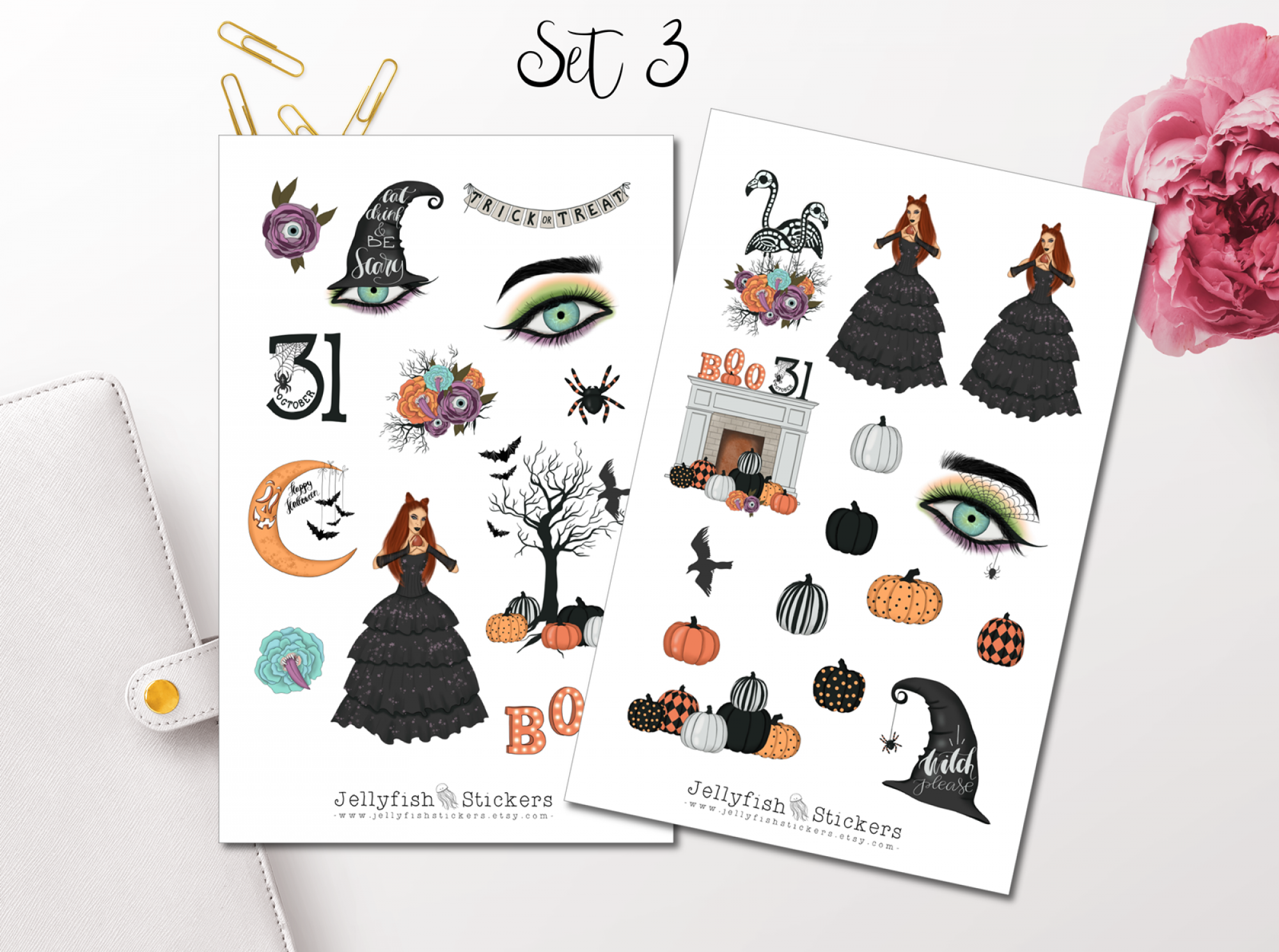 Girls Witch Sticker Set