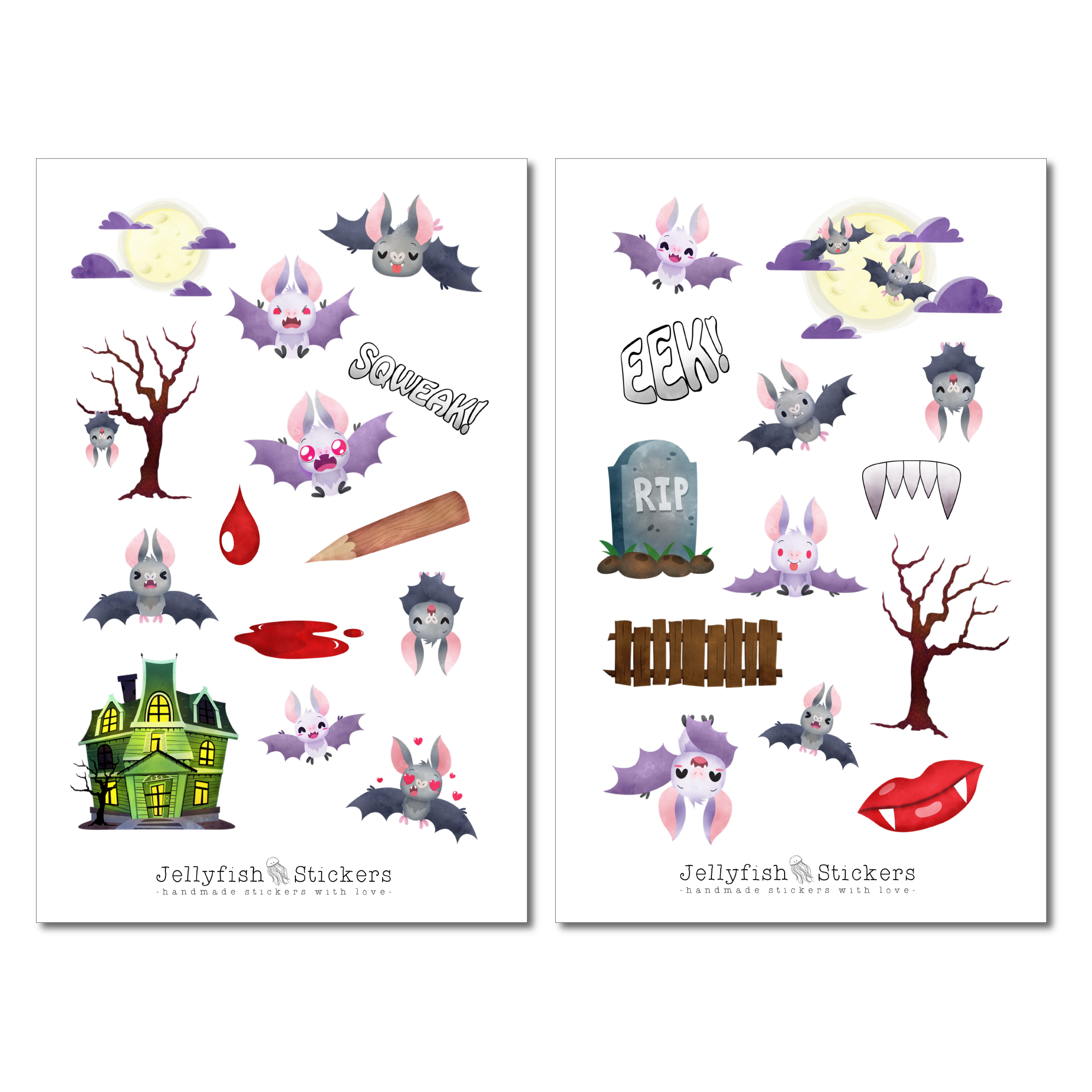 Halloween Bat Sticker Set