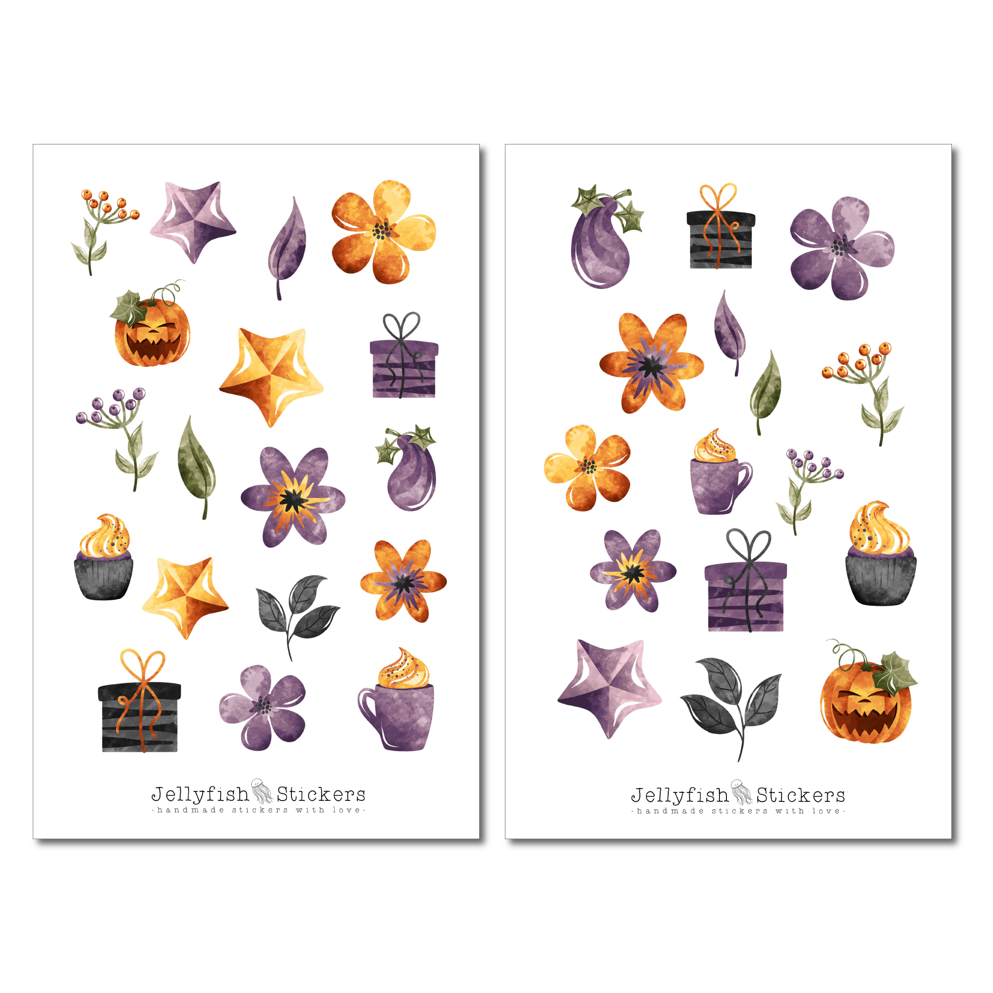 Halloween Watercolor Sticker Set