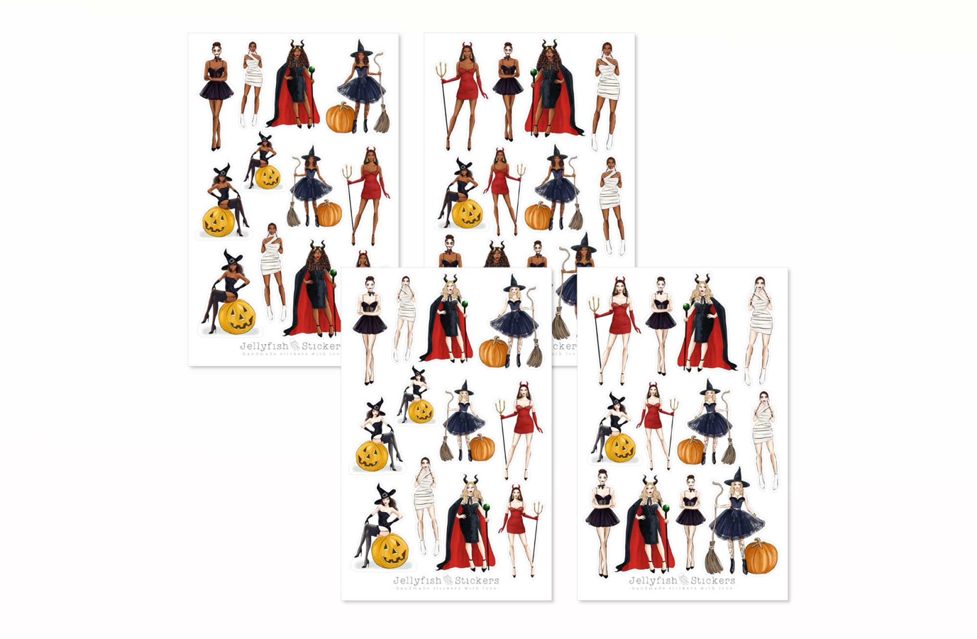 Mädchen Halloween Sticker Set