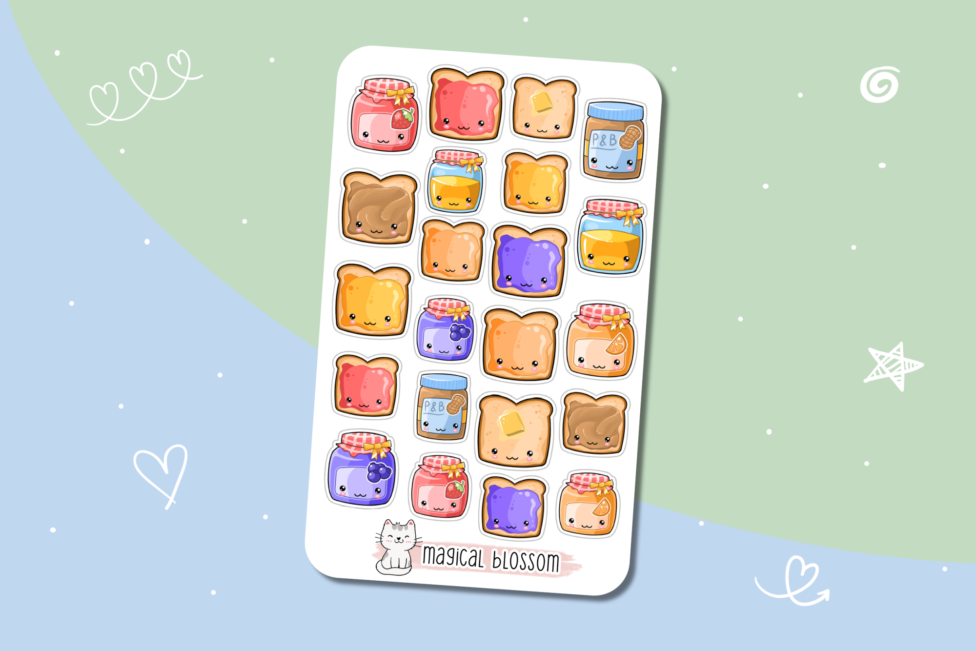 Toast Stickerbogen