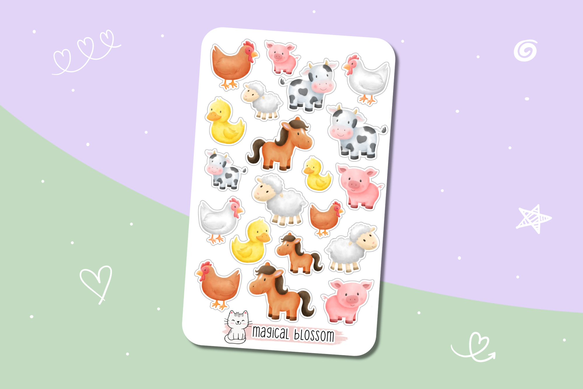 Tiere Bauernhof Stickerbogen