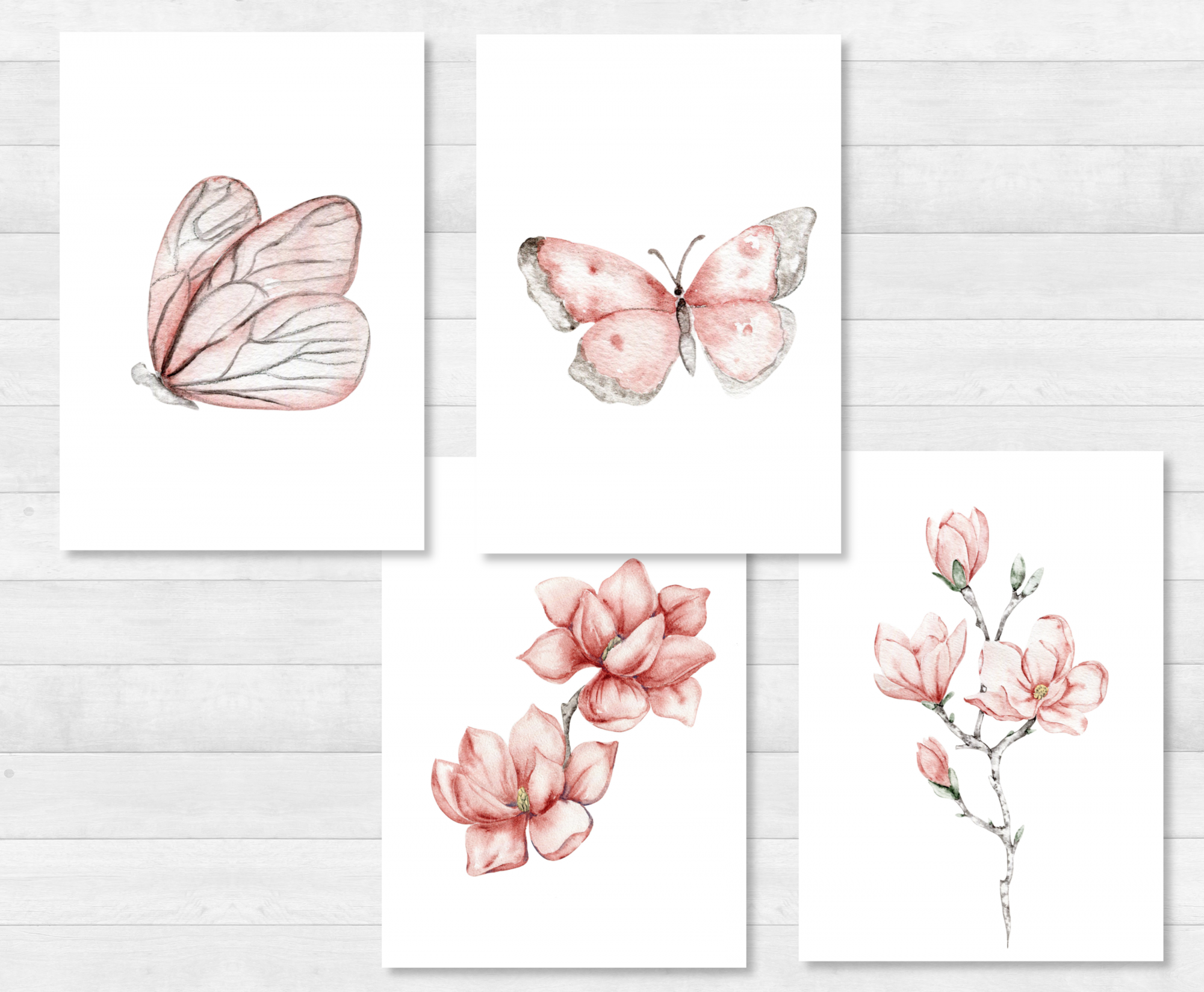 Butterflies and Magnolias Postcards Set - DIN A6