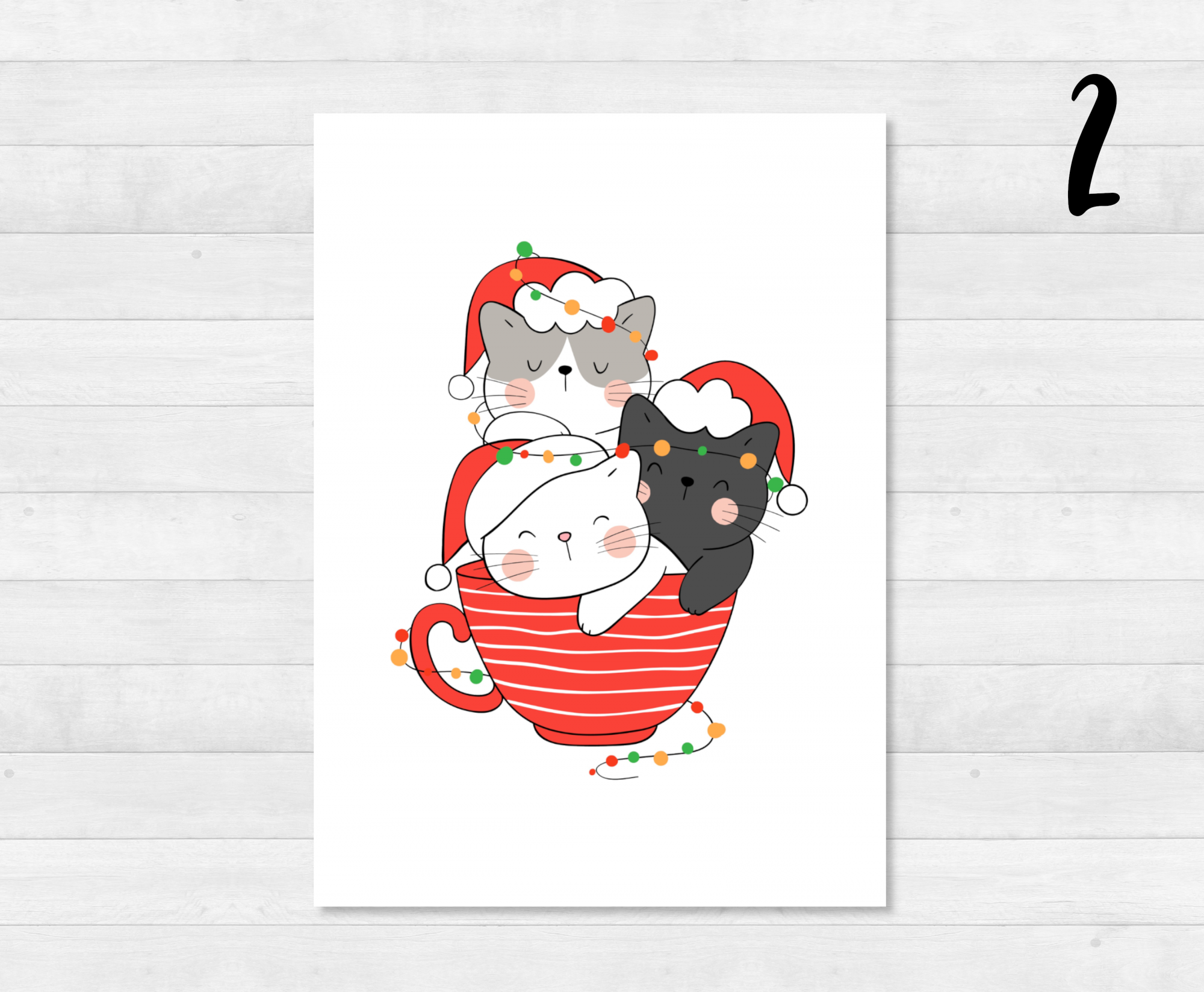 Christmas Cats Postcards Set - DIN A6