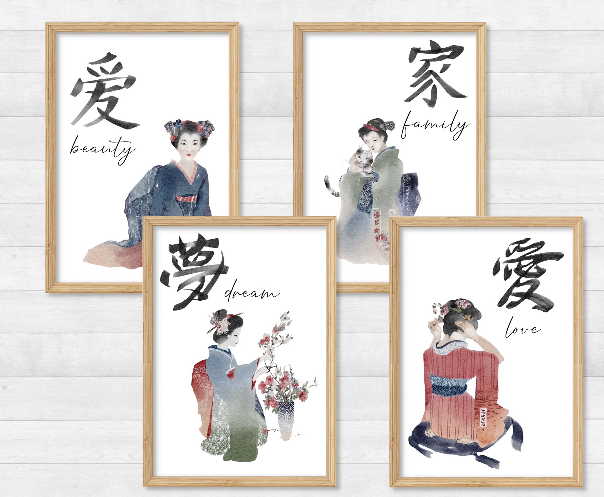 Japanese Women Poster - DIN A5, DIN A4