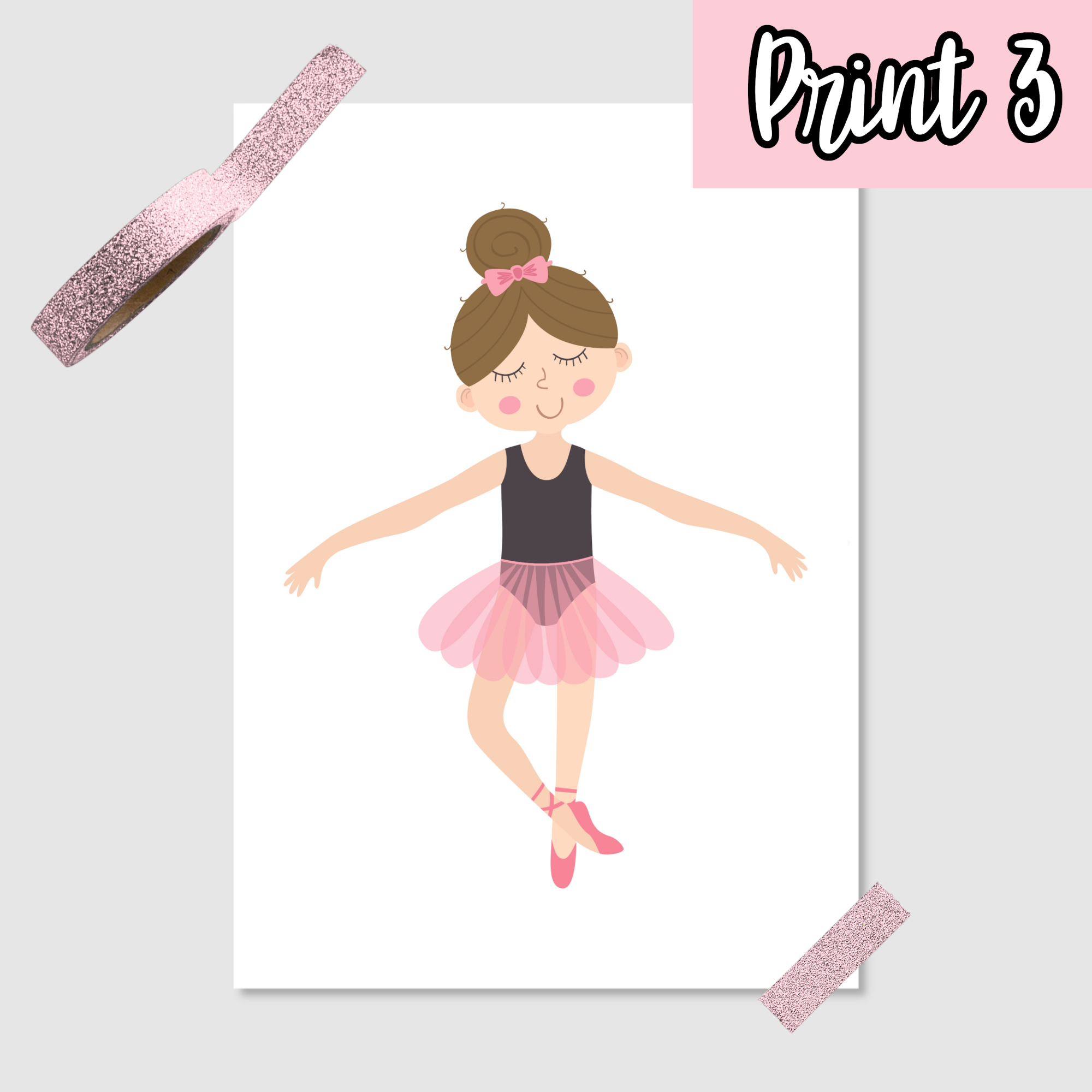 Mädchen Ballerina Poster - DIN A5, A4