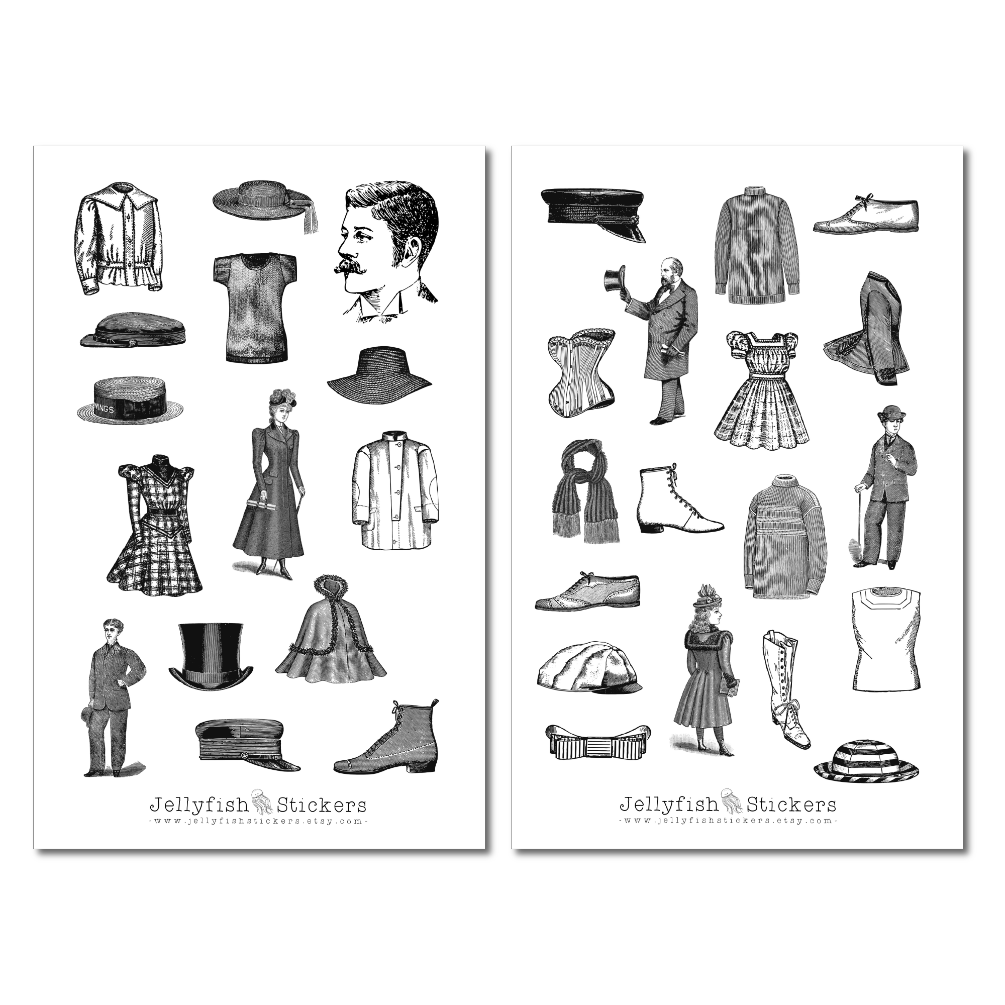 Vintage Fashion Sticker Set