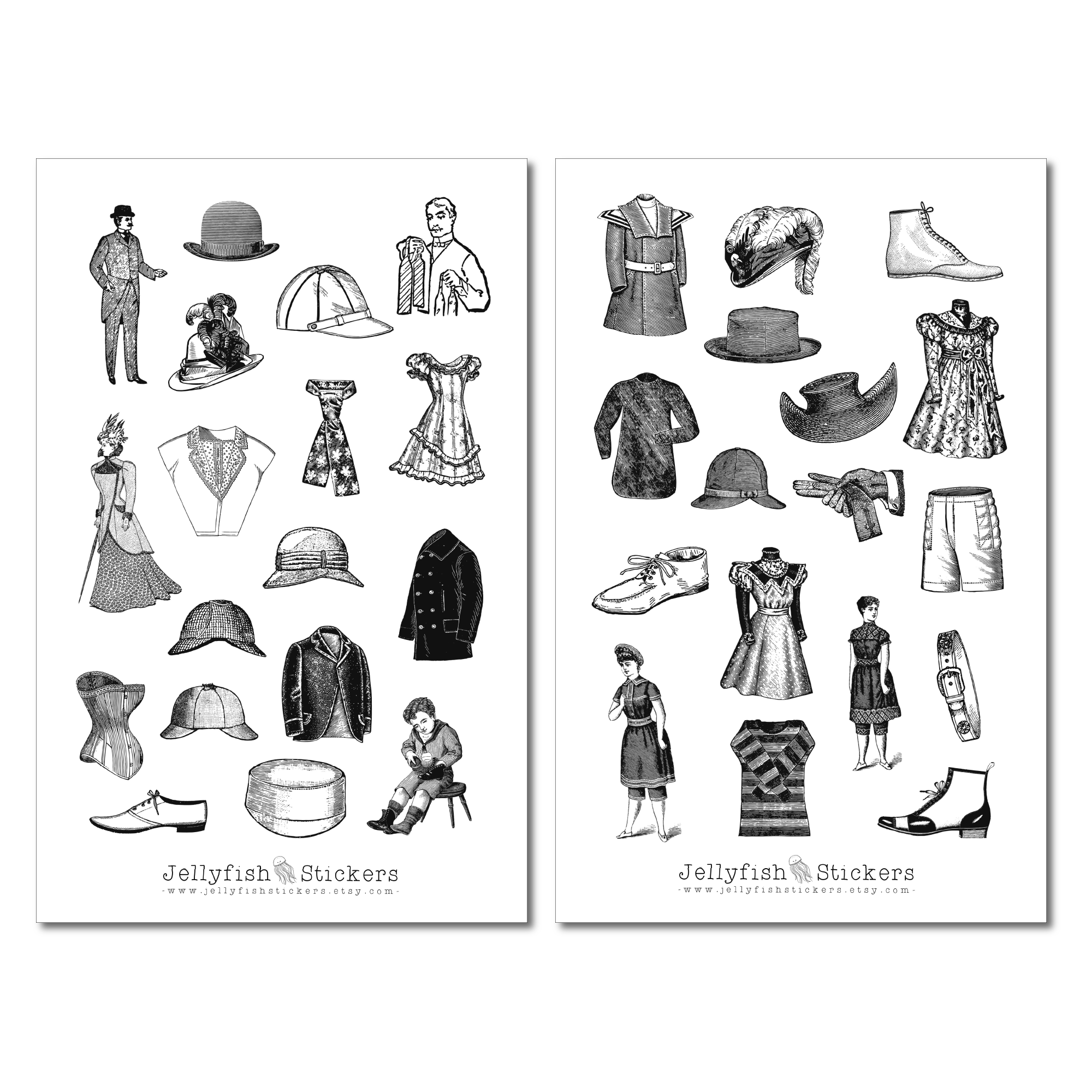 Vintage Fashion Sticker Set