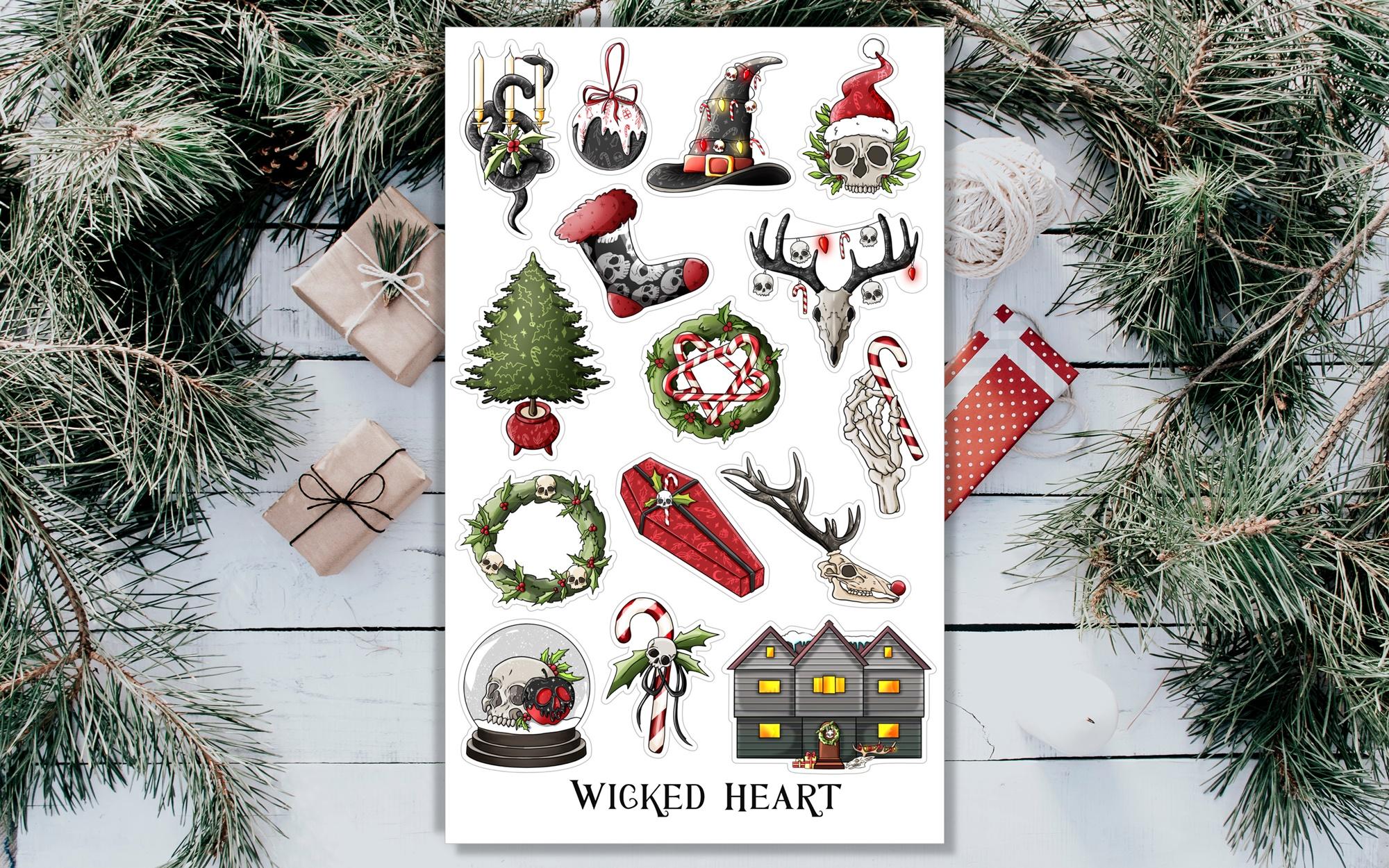 Gruselige Weihnachten Stickerbogen