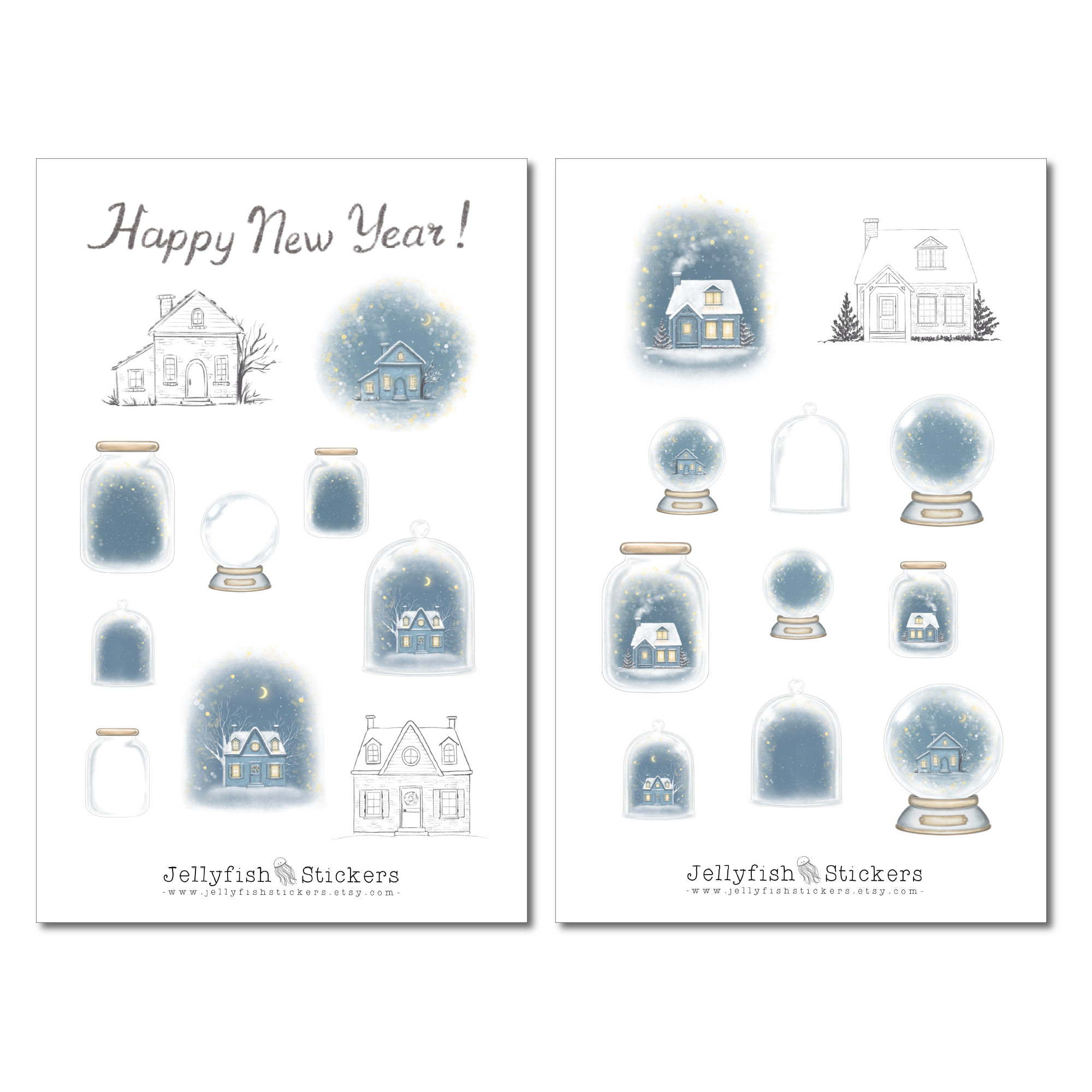 Snow Globe Sticker Set