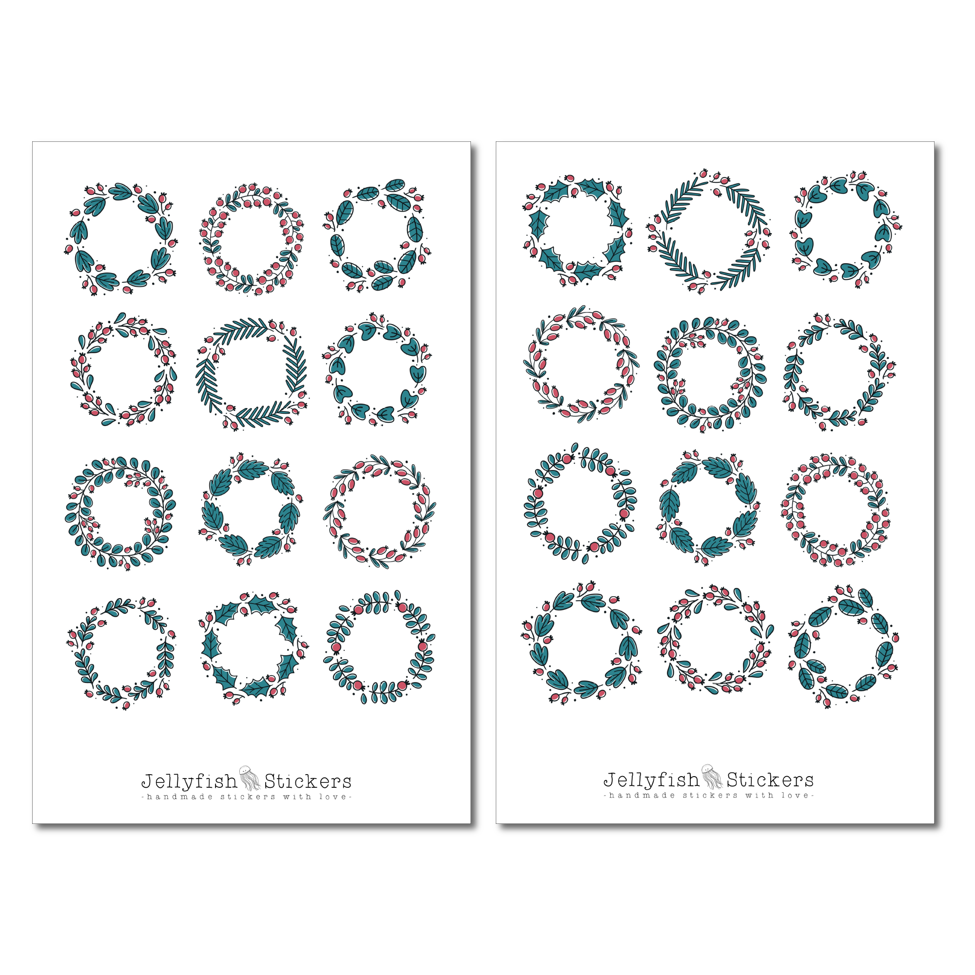 Christmas Wreath Sticker Set