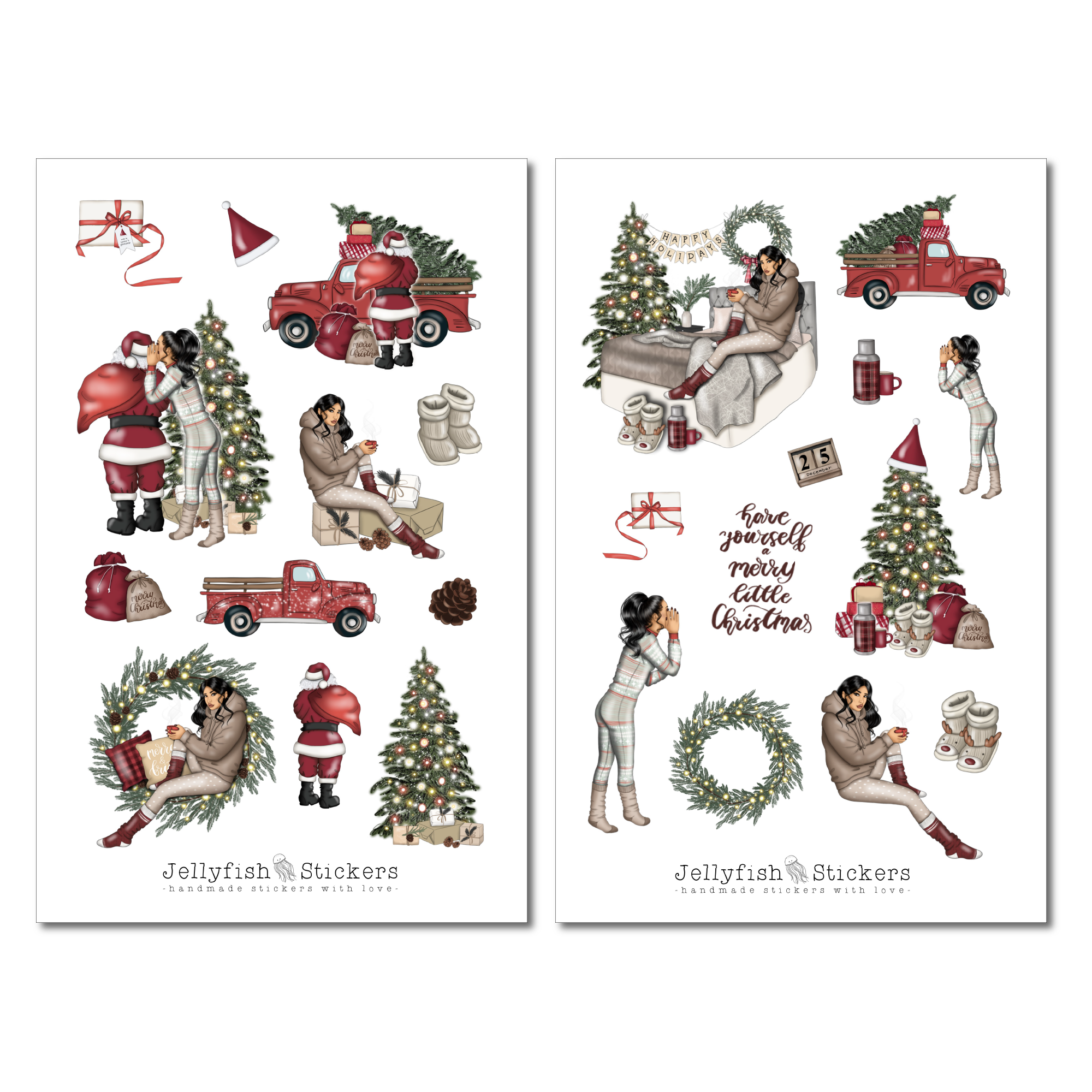 Mädchen Weihnachten Sticker Set