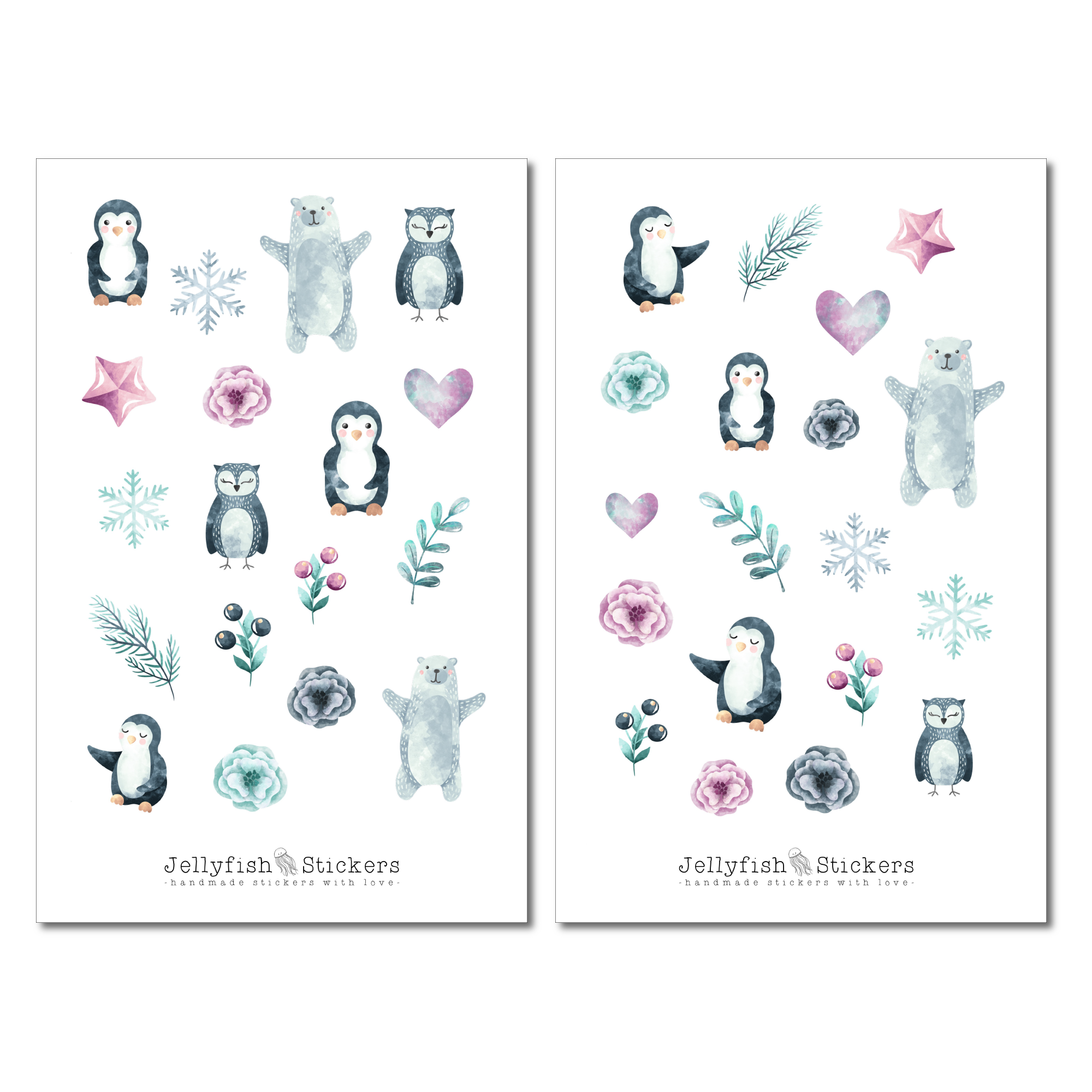 Wintertiere Sticker Set