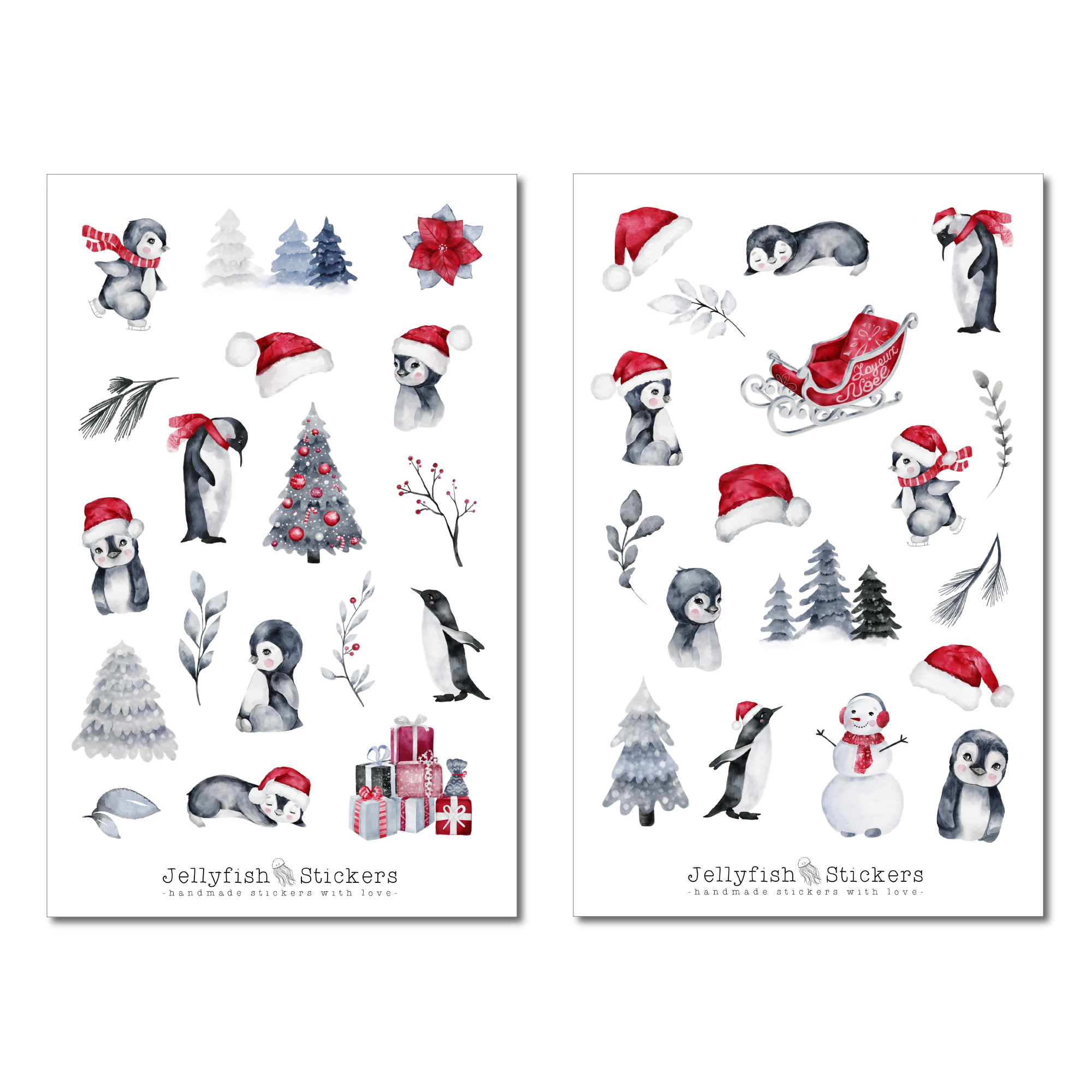 Weihnachten Pinguin Sticker Set