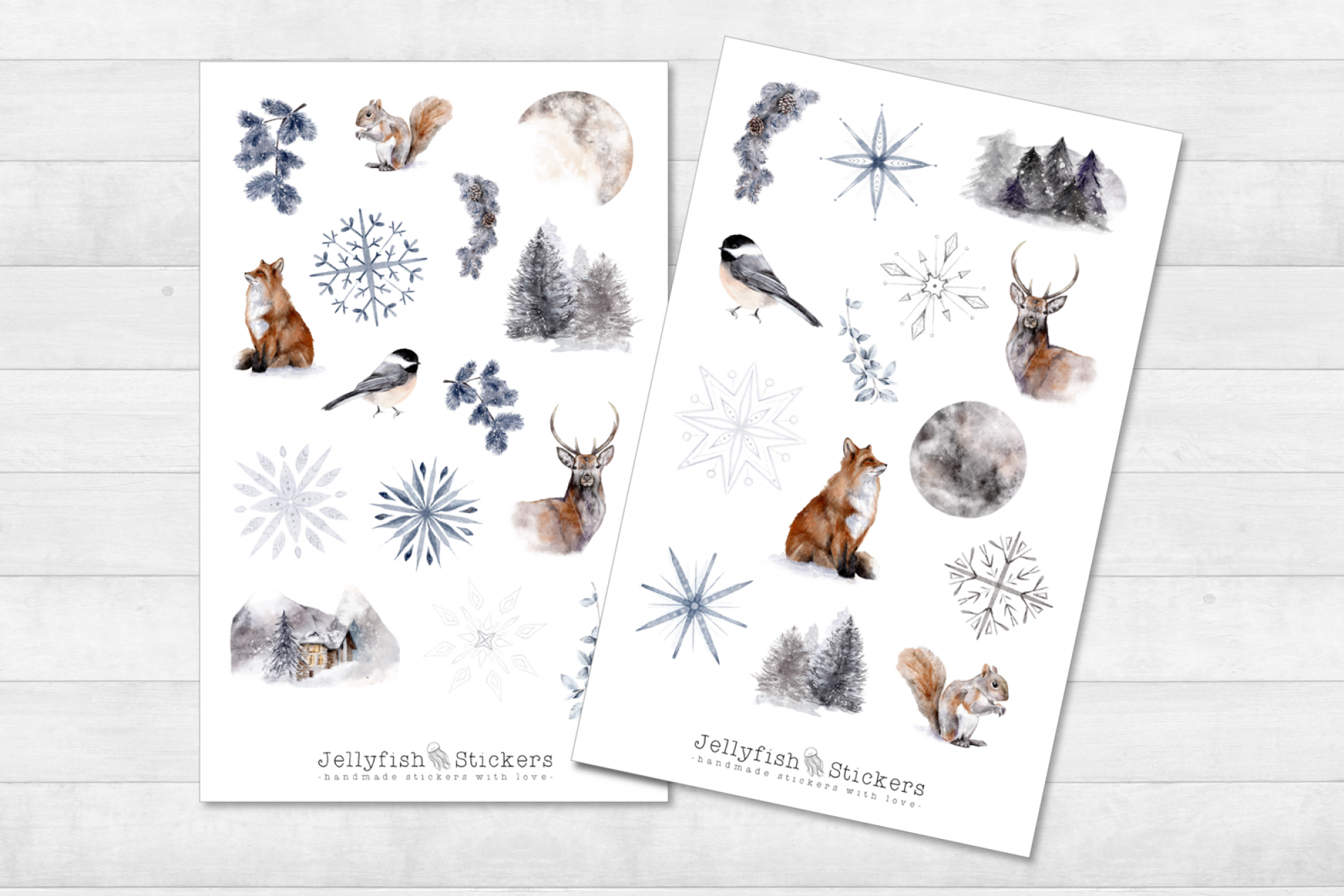 Winter Tiere Sticker Set