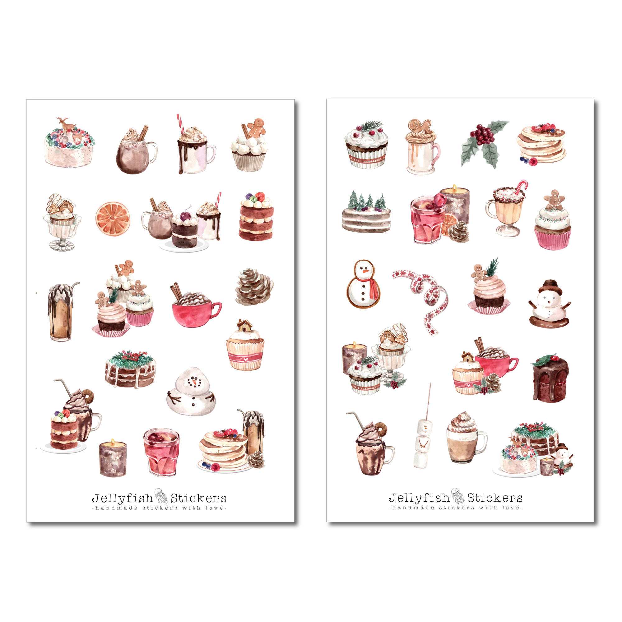 Weihnachten Essen und Trinken Sticker Set