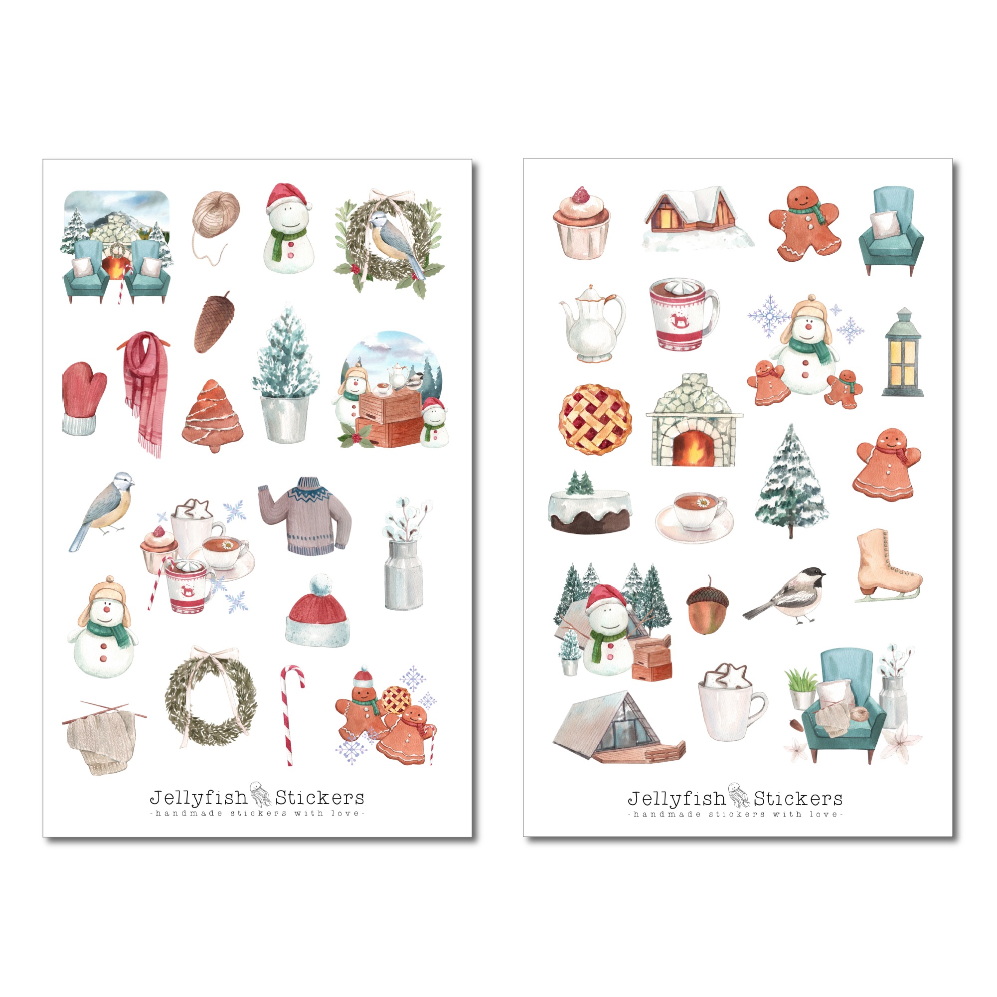 Winter Snowman Sticker Set