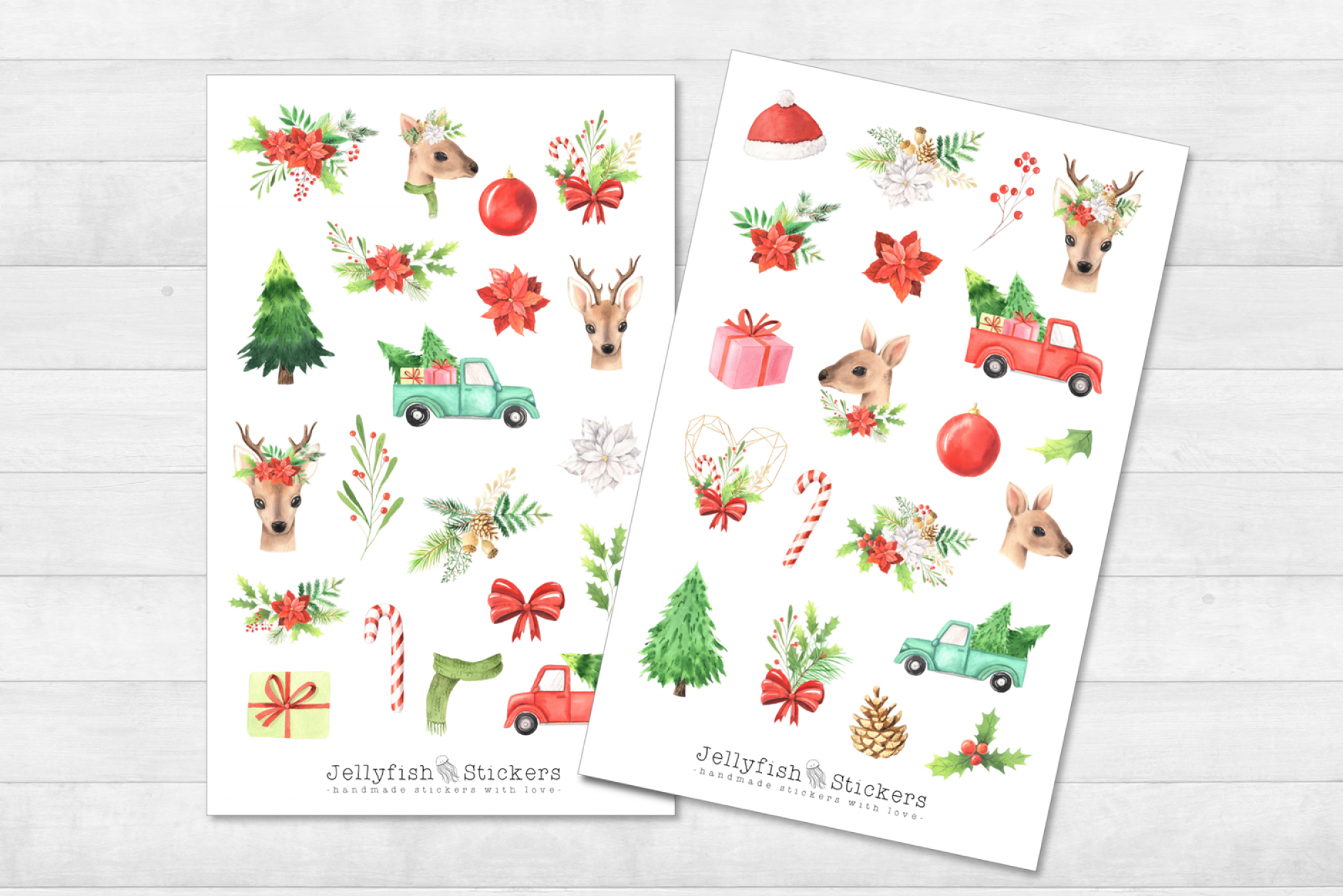 Winter Rehe Sticker Set