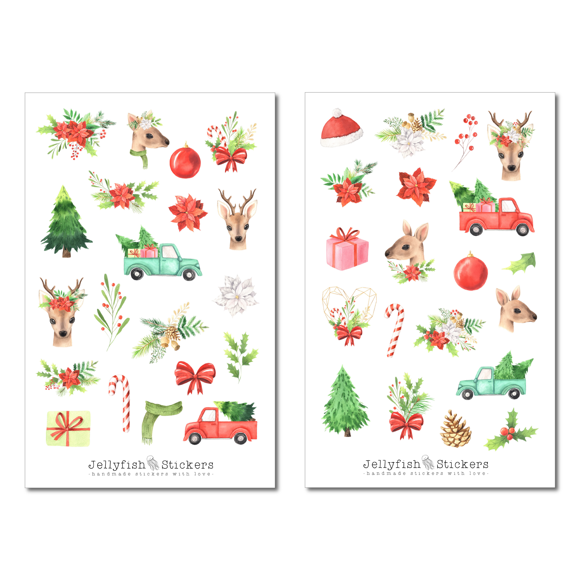 Winter Rehe Sticker Set