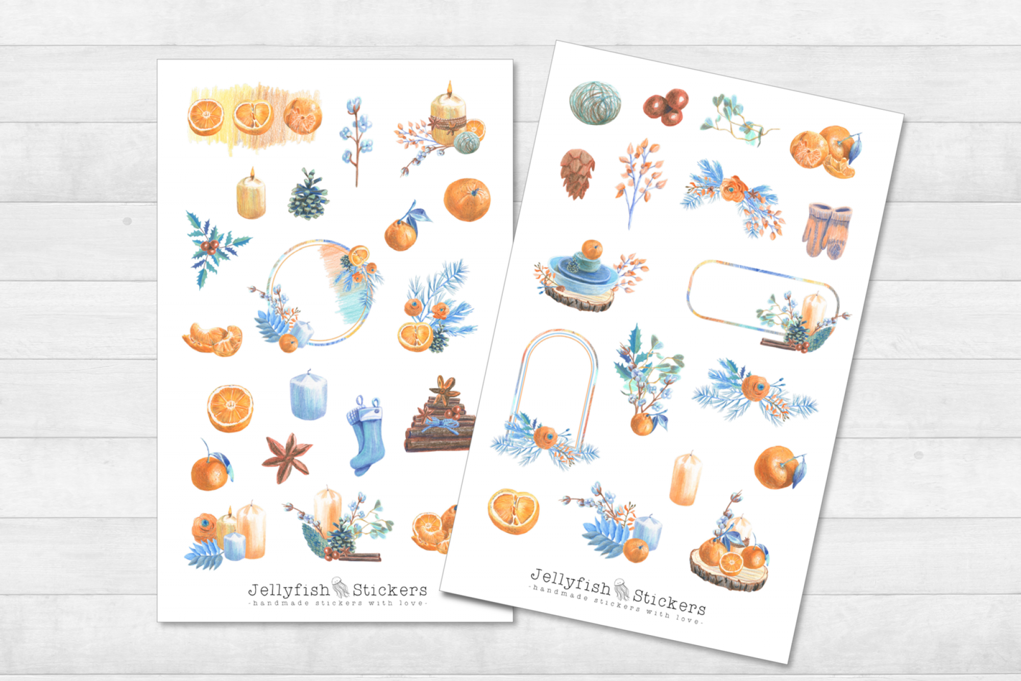 Winter Mandarinen Sticker Set