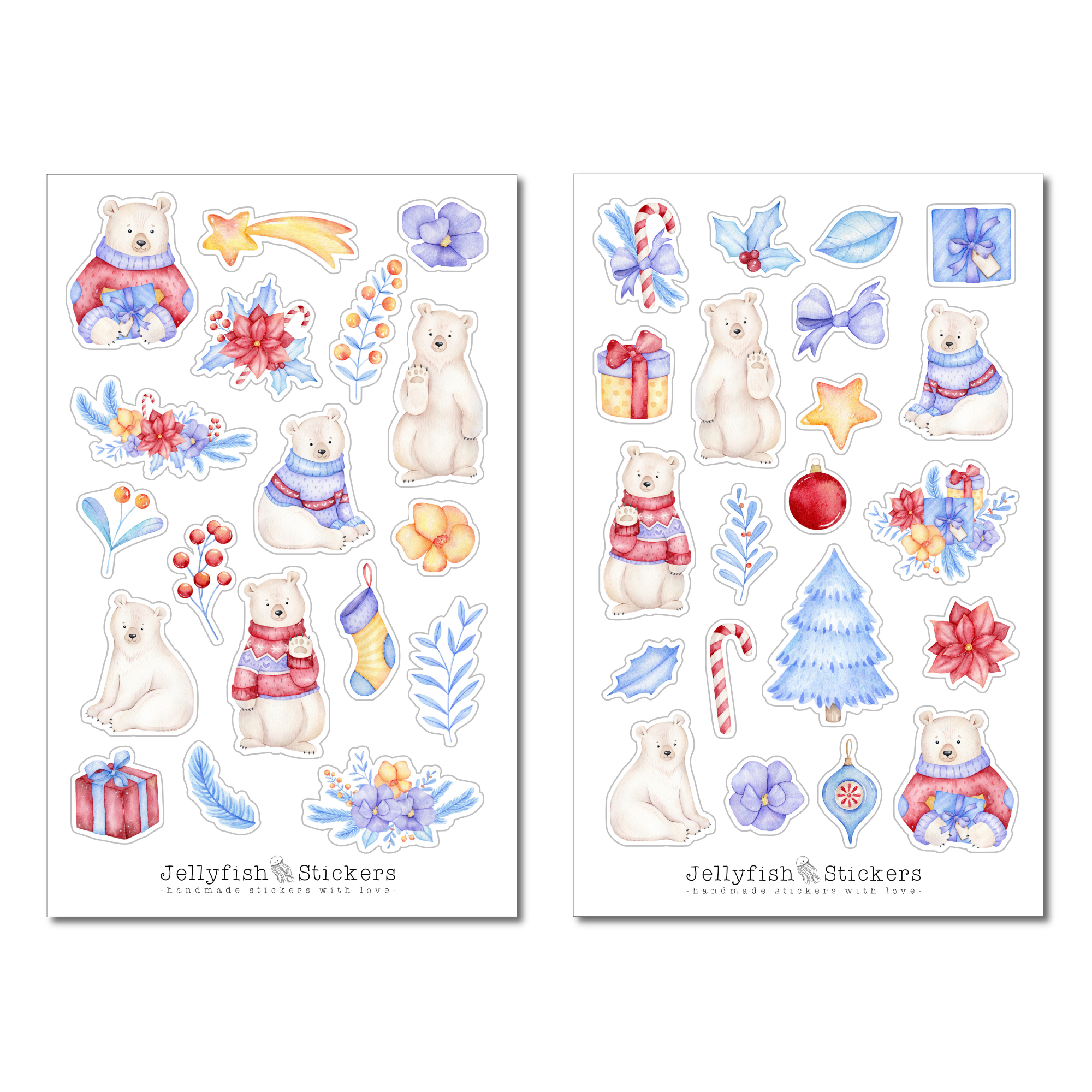 Weihnachten Eisbär Sticker Set