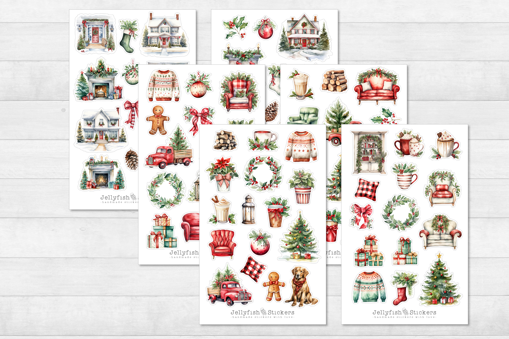 Gemütliche Weihnachten Sticker Set