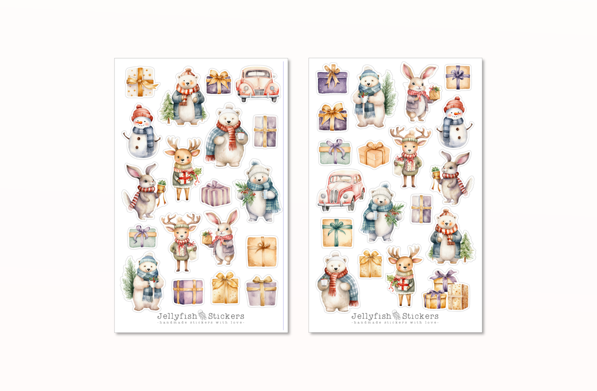 Tiere Weihnachten Sticker Set