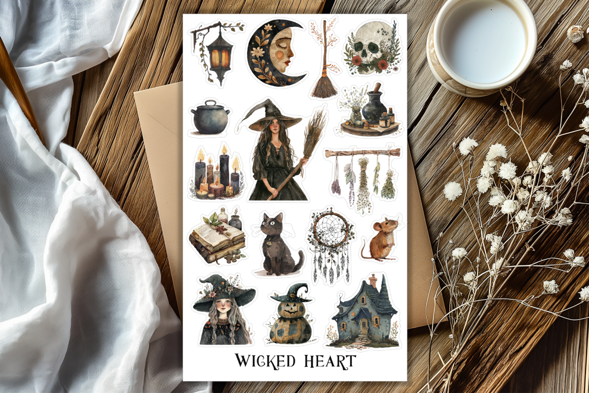 Hexe Stickerbogen Hexe Stickerbogen