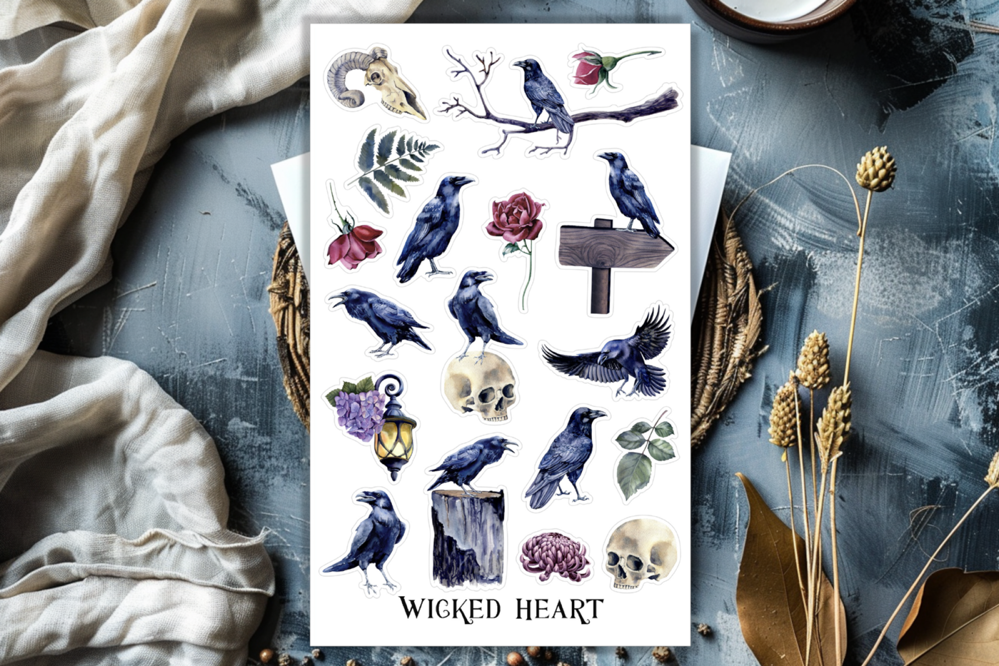 Raben und Krähen Stickerbogen Raben und Krähen Stickerbogen