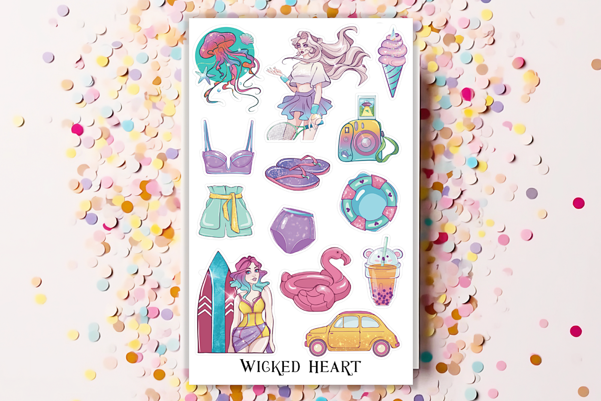 Sommer Hexe Stickerbogen