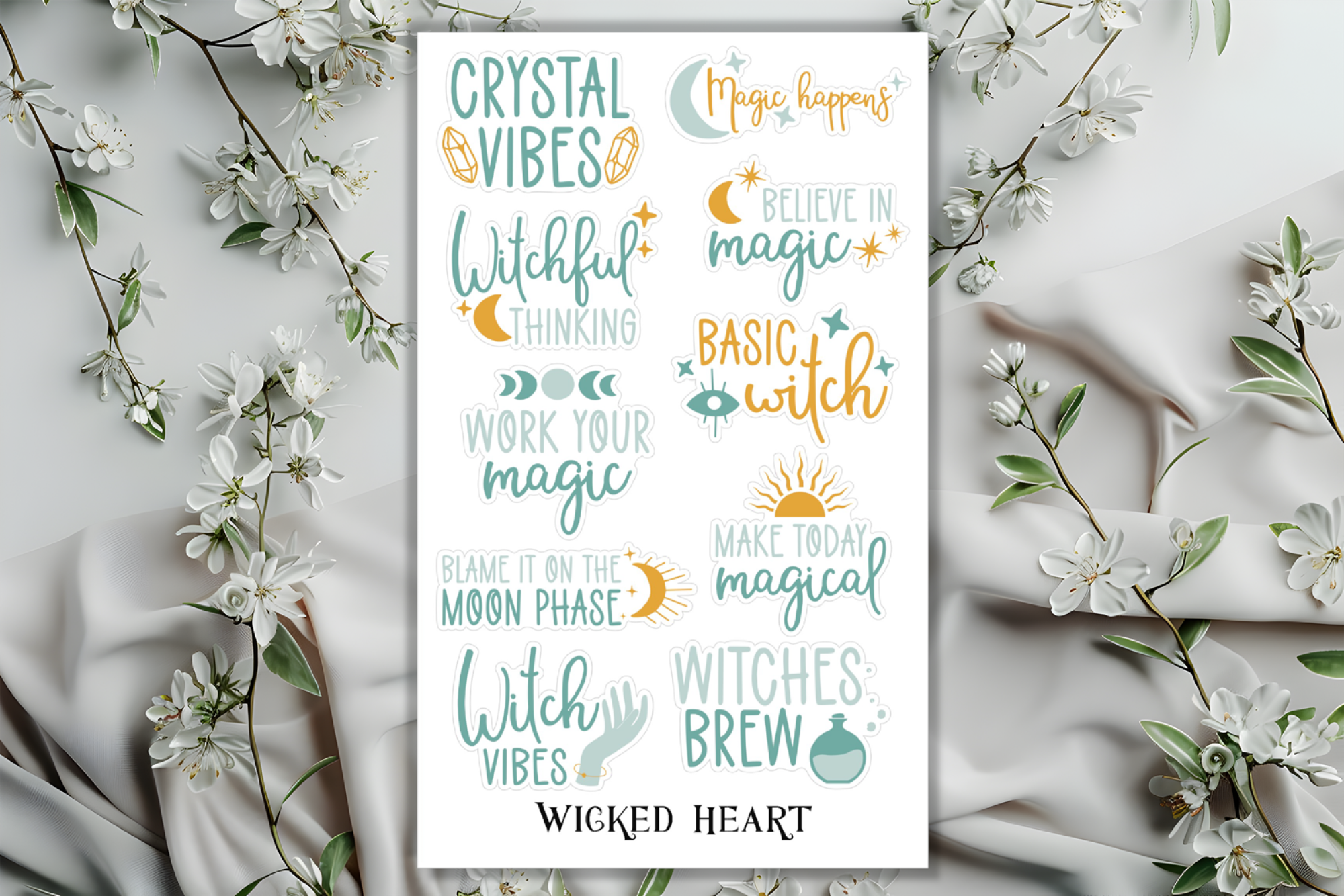 Sprüche Hexe Stickerbogen