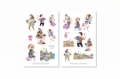 Paris Shopping Sticker Set