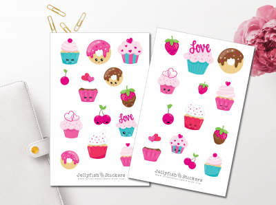 Süße Cupcakes Sticker Set