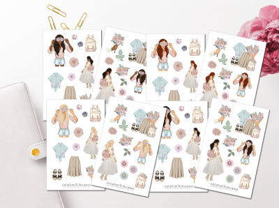 Flower Girls Sticker Set