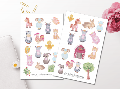 Farmtiere Sticker Set
