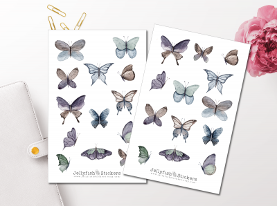 Dunkle Schmetterlinge Sticker Set