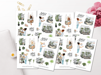 Plant Girl Sticker Set