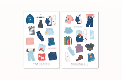 Kleidung Jeans Sticker Set